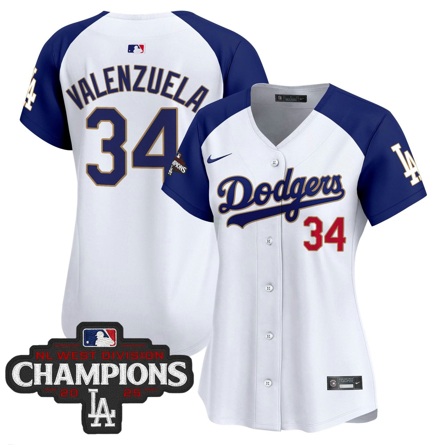 Camisa MLB Women’s 2025 NL West Division Champions Patch Dourada Trim Vapor Premier Limited Jersey
