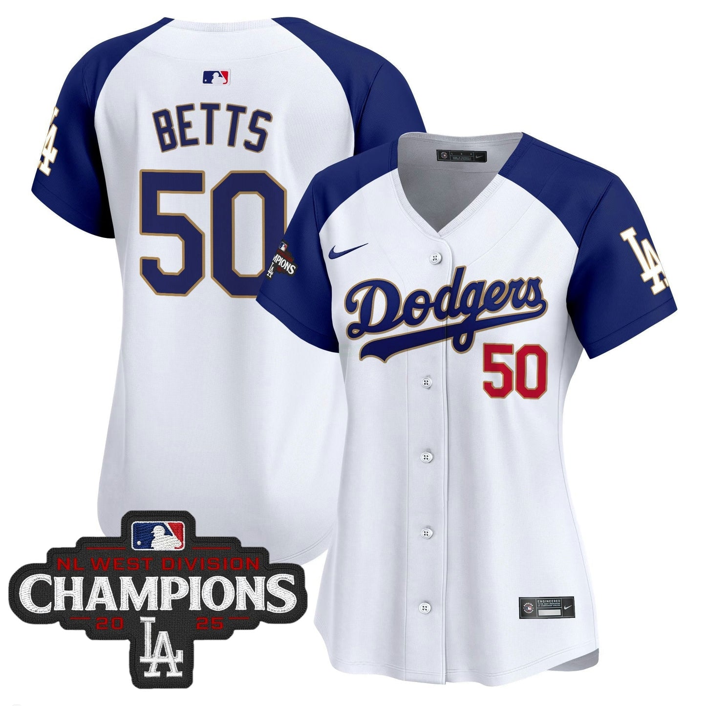 Camisa MLB Women’s 2025 NL West Division Champions Patch Dourada Trim Vapor Premier Limited Jersey