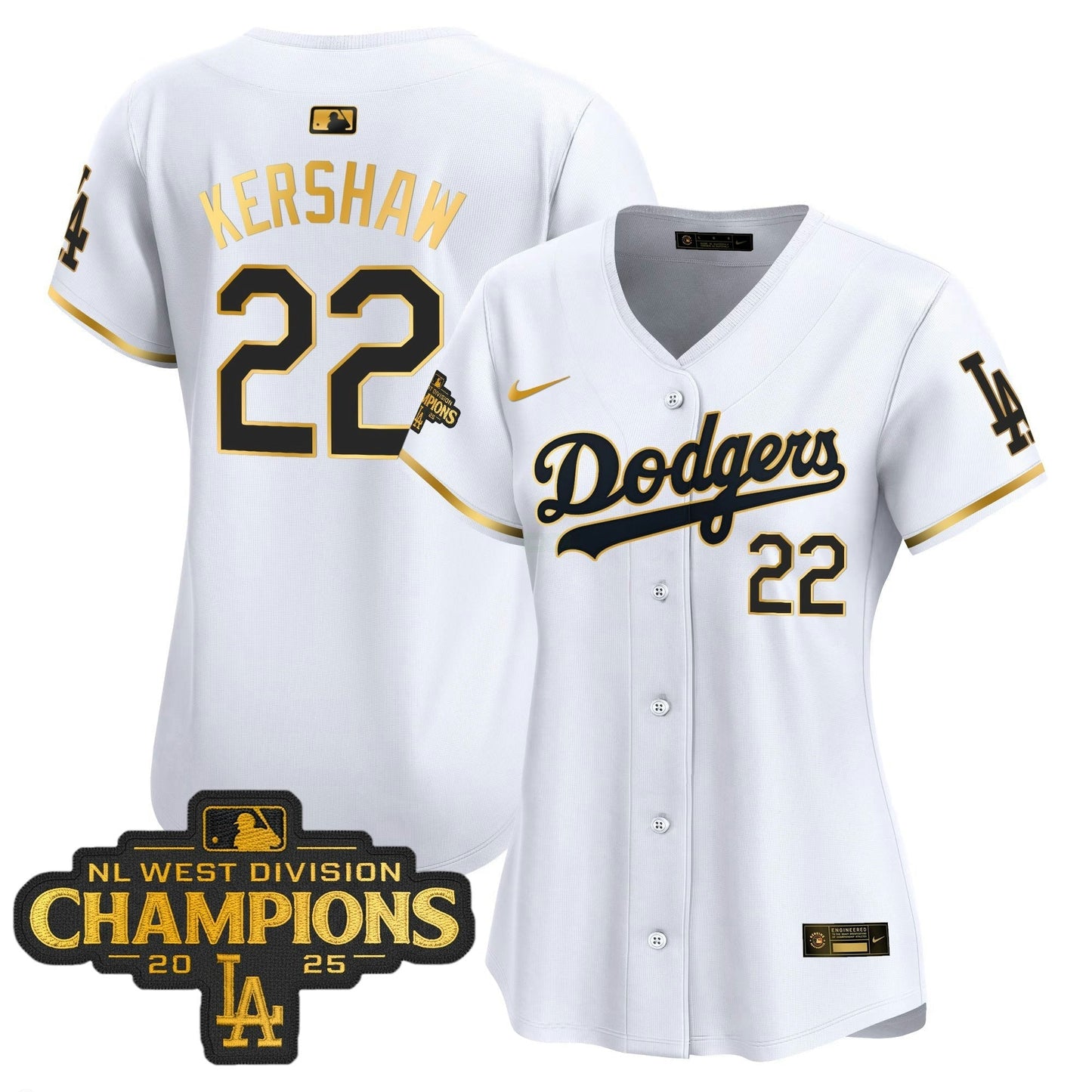 Camisa MLB Women’s 2025 NL West Division Champions Patch Dourada Trim Vapor Premier Limited Jersey