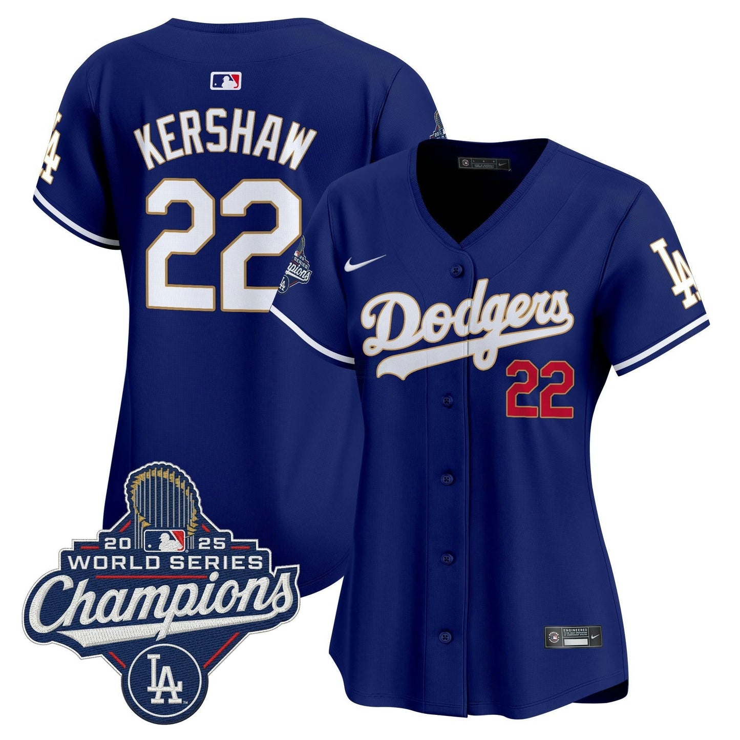 Camisa MLB Women’s 2025 World Series Champions Patch Dourada Trim Vapor Premier Limited Jersey