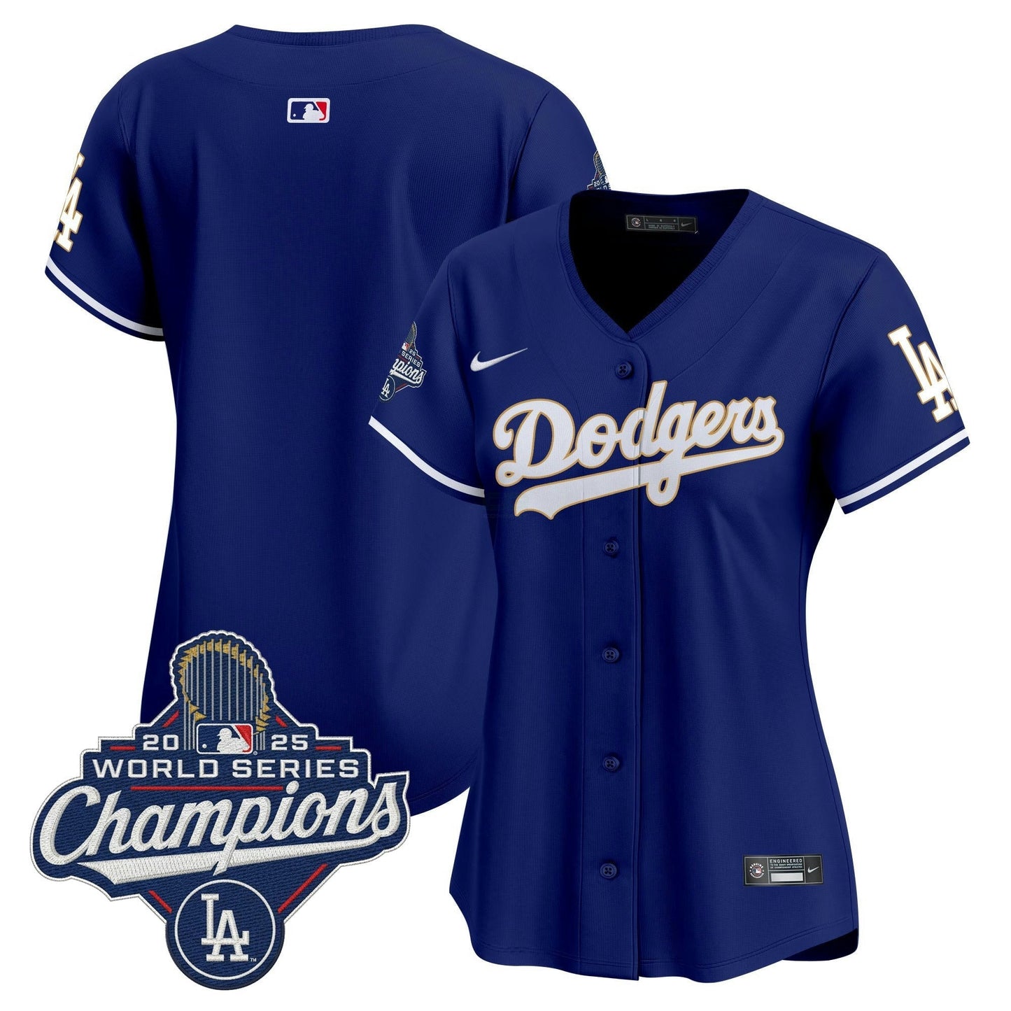 Camisa MLB Women’s 2025 World Series Champions Patch Dourada Trim Vapor Premier Limited Jersey