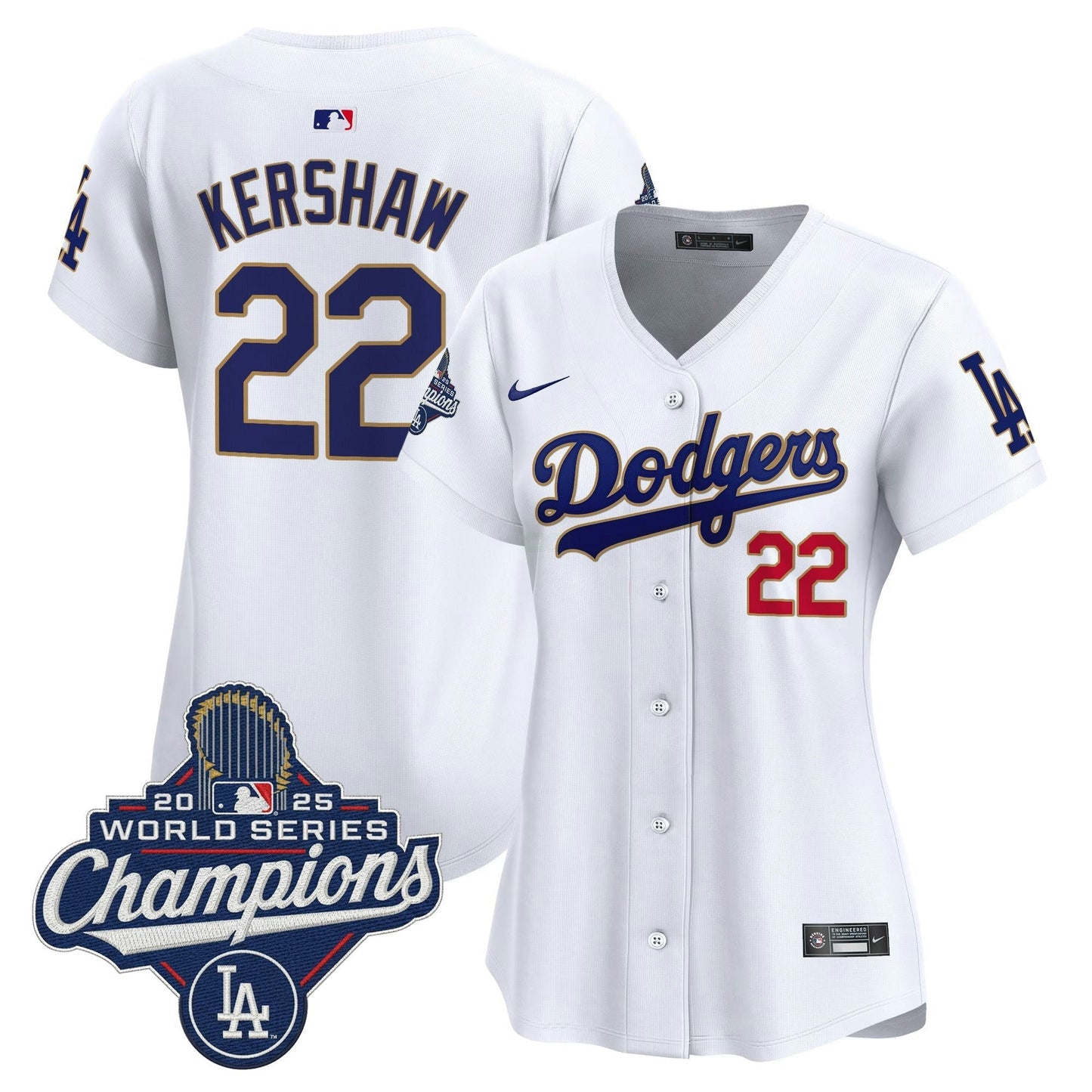 Camisa MLB Women’s 2025 World Series Champions Patch Dourada Trim Vapor Premier Limited Jersey