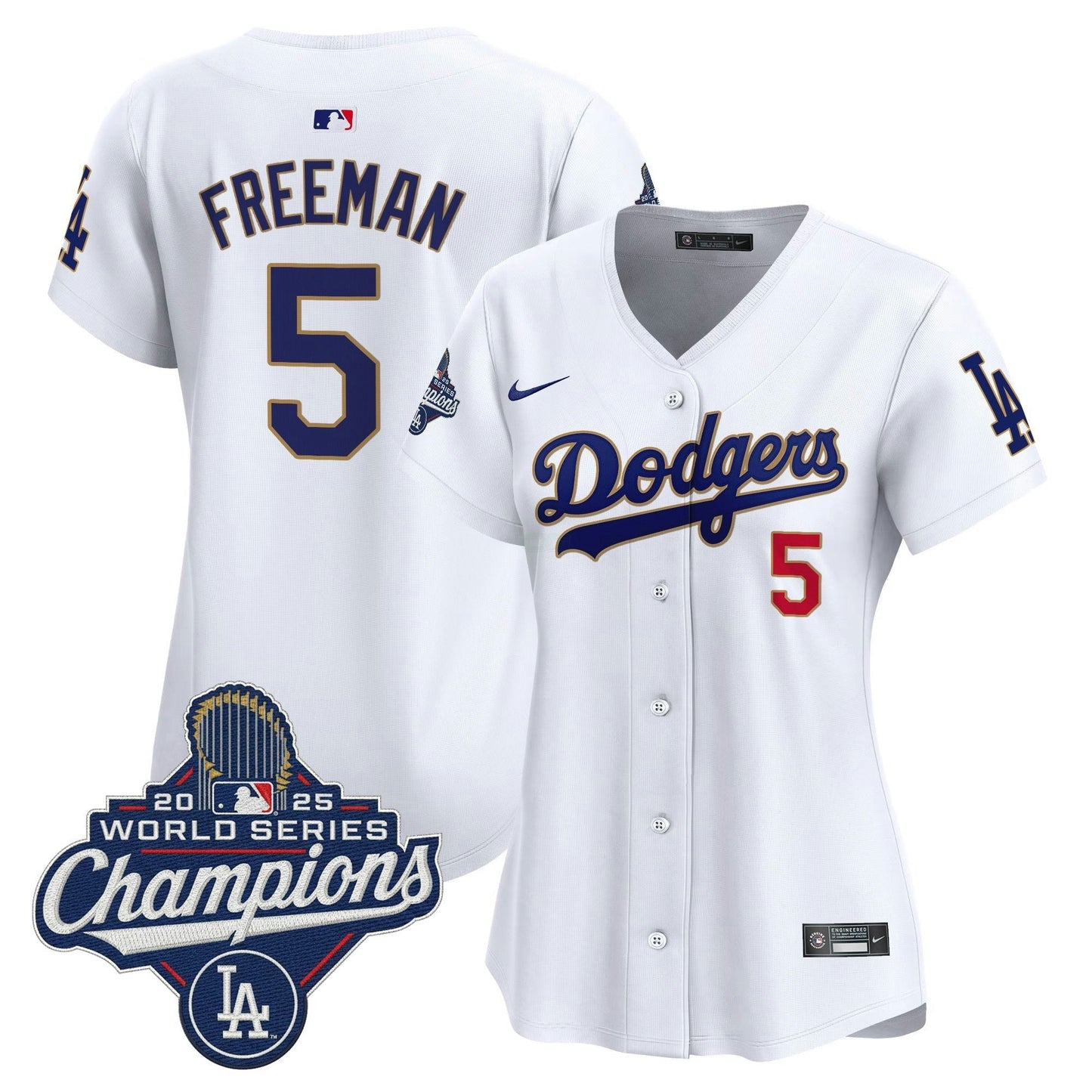 Camisa MLB Women’s 2025 World Series Champions Patch Dourada Trim Vapor Premier Limited Jersey