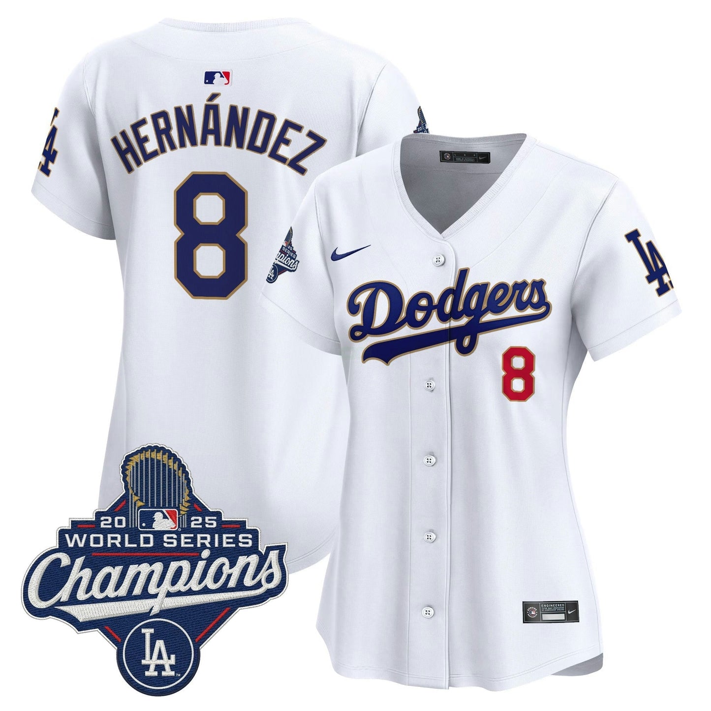 Camisa MLB Women’s 2025 World Series Champions Patch Dourada Trim Vapor Premier Limited Jersey
