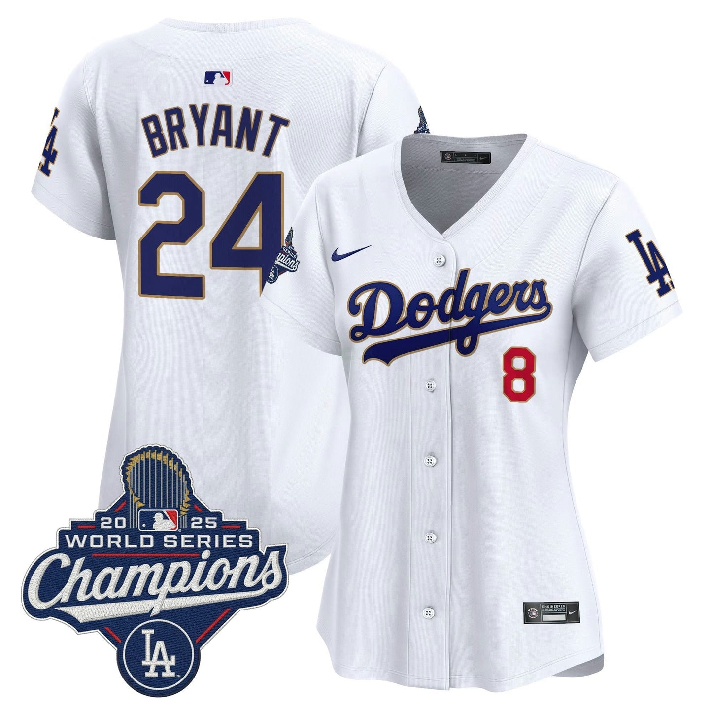 Camisa MLB Women’s 2025 World Series Champions Patch Dourada Trim Vapor Premier Limited Jersey