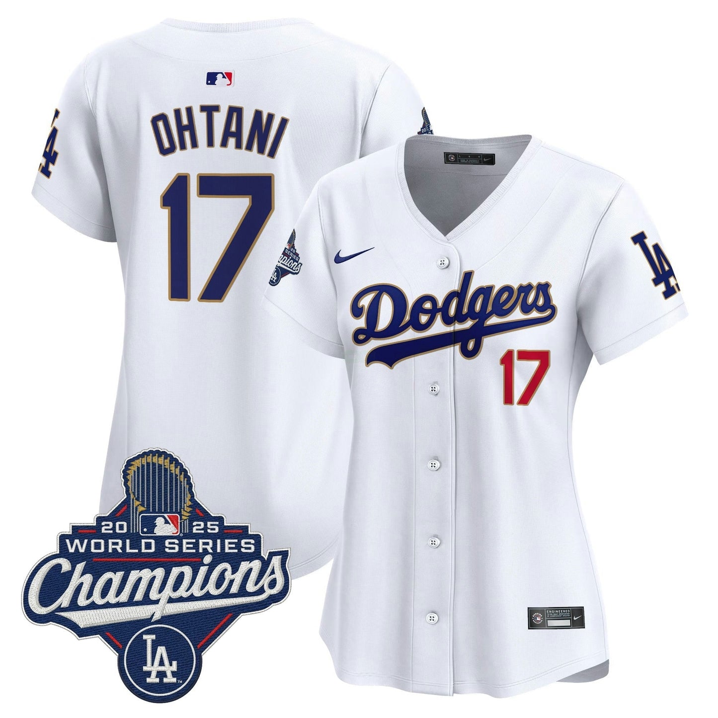 Camisa MLB Women’s 2025 World Series Champions Patch Dourada Trim Vapor Premier Limited Jersey