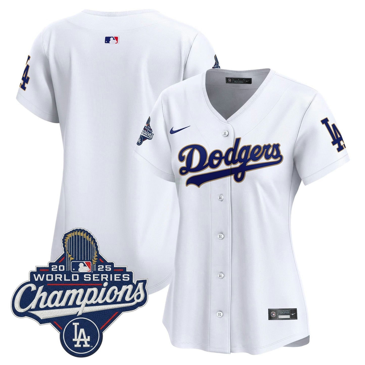 Camisa MLB Women’s 2025 World Series Champions Patch Dourada Trim Vapor Premier Limited Jersey