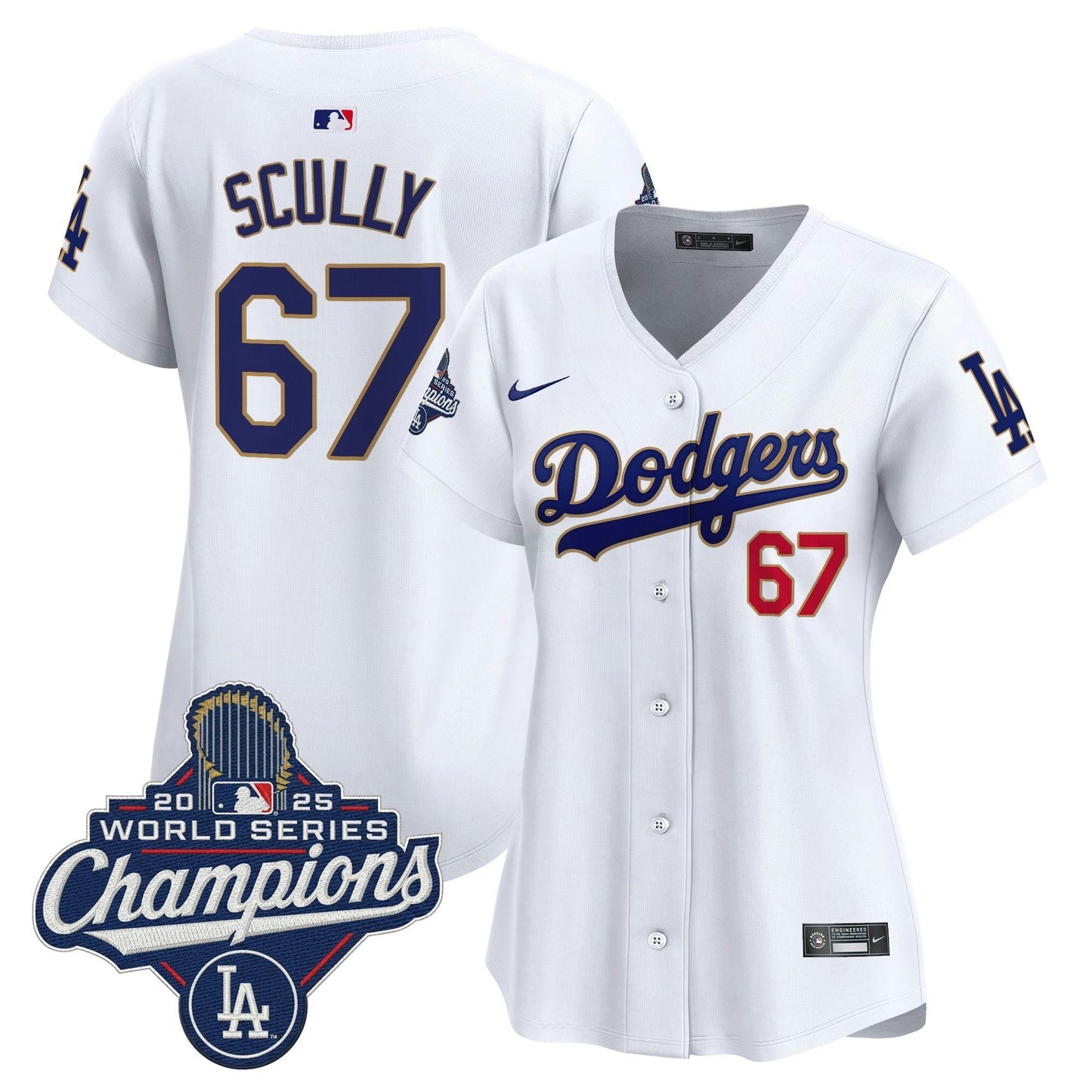 Camisa MLB Women’s 2025 World Series Champions Patch Dourada Trim Vapor Premier Limited Jersey