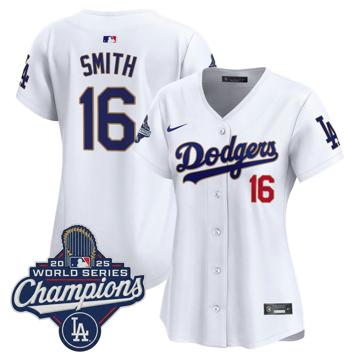 Camisa MLB Women’s 2025 World Series Champions Patch Dourada Trim Vapor Premier Limited Jersey