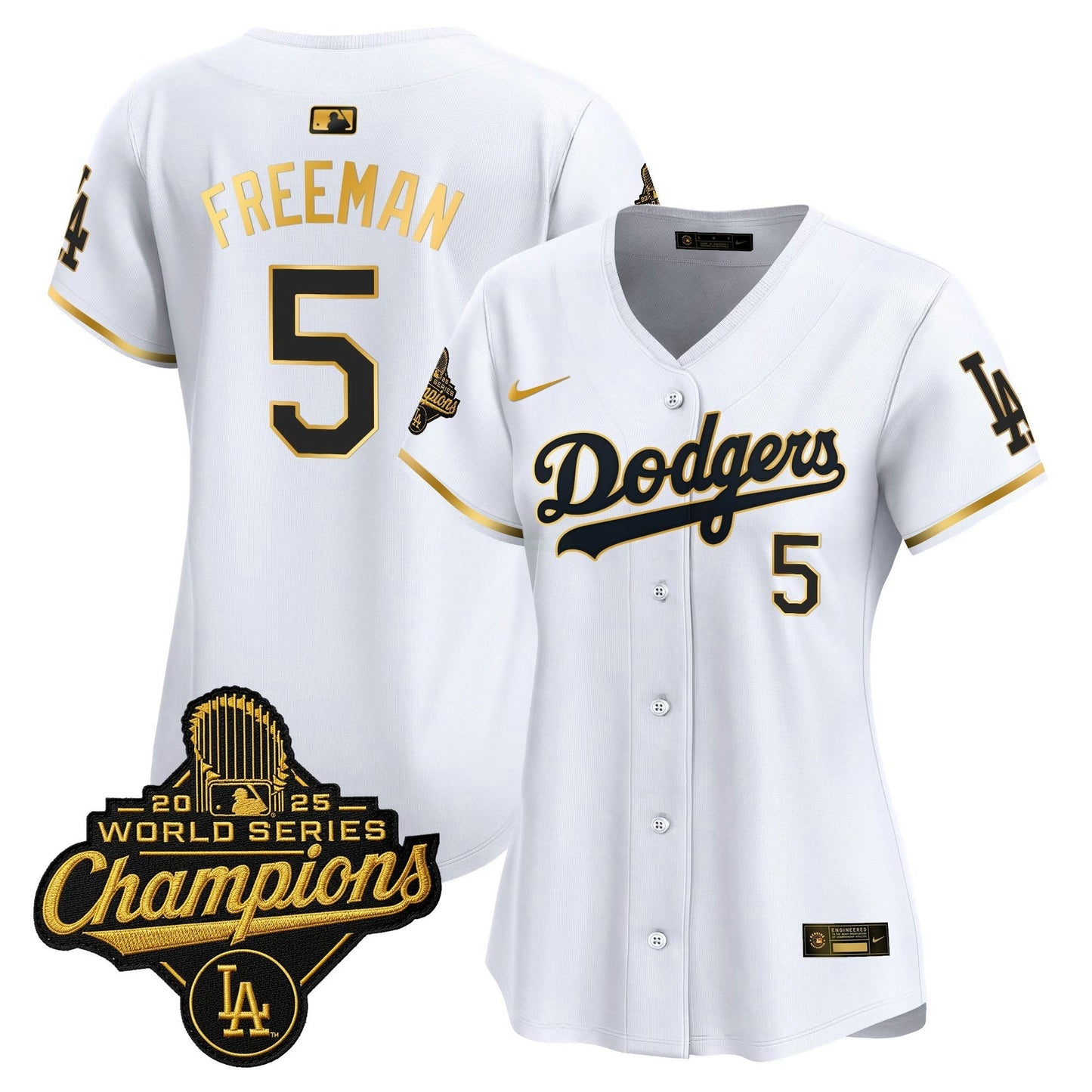 Camisa MLB Women’s 2025 World Series Champions Patch Dourada Trim Vapor Premier Limited Jersey