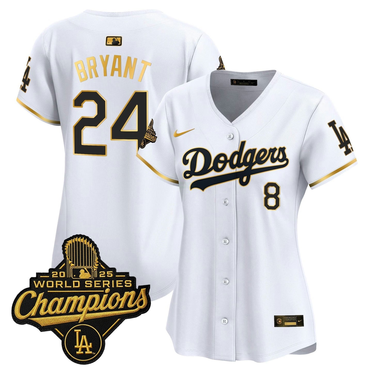 Camisa MLB Women’s 2025 World Series Champions Patch Dourada Trim Vapor Premier Limited Jersey