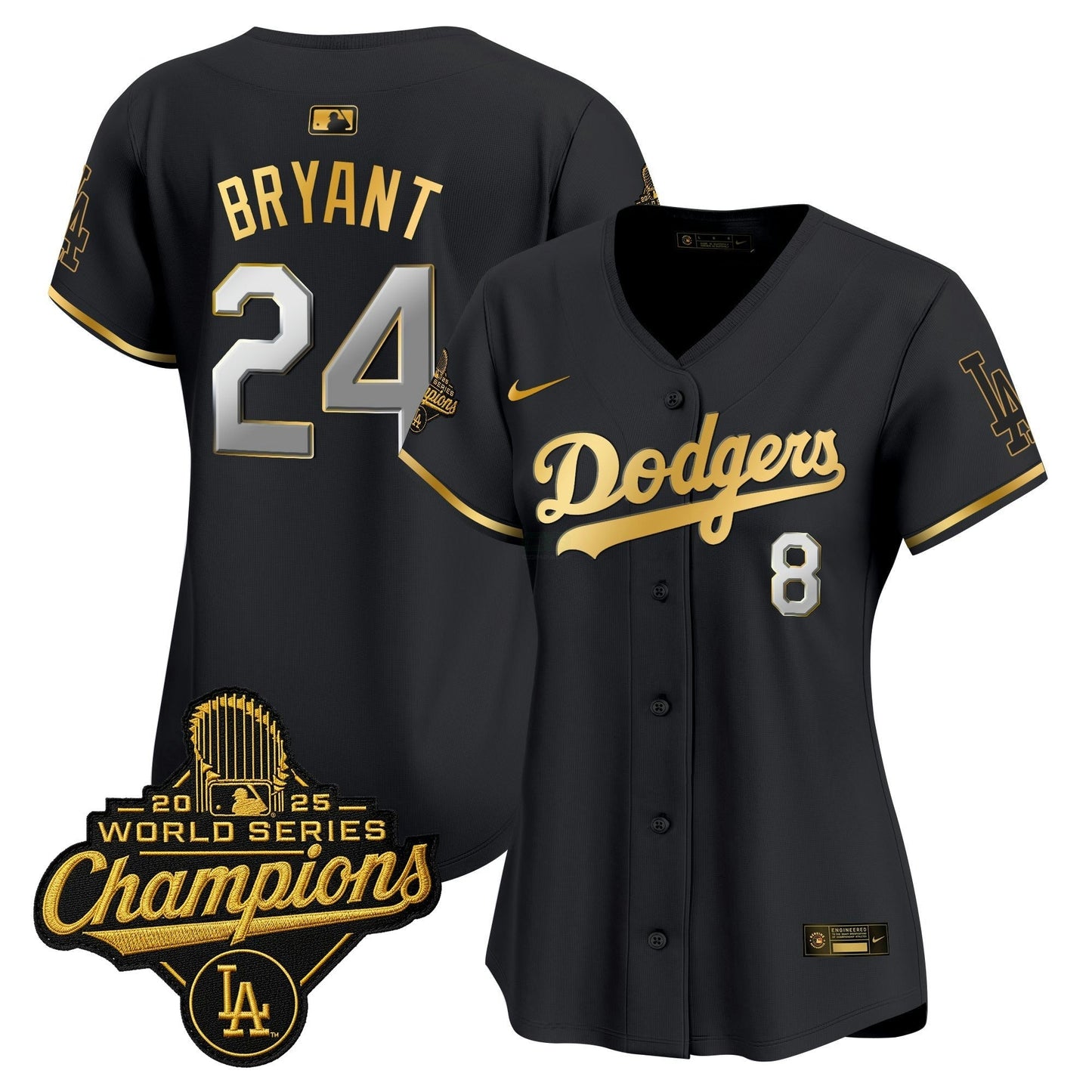 Camisa MLB Women’s 2025 World Series Champions Patch Dourada Trim Vapor Premier Limited Jersey