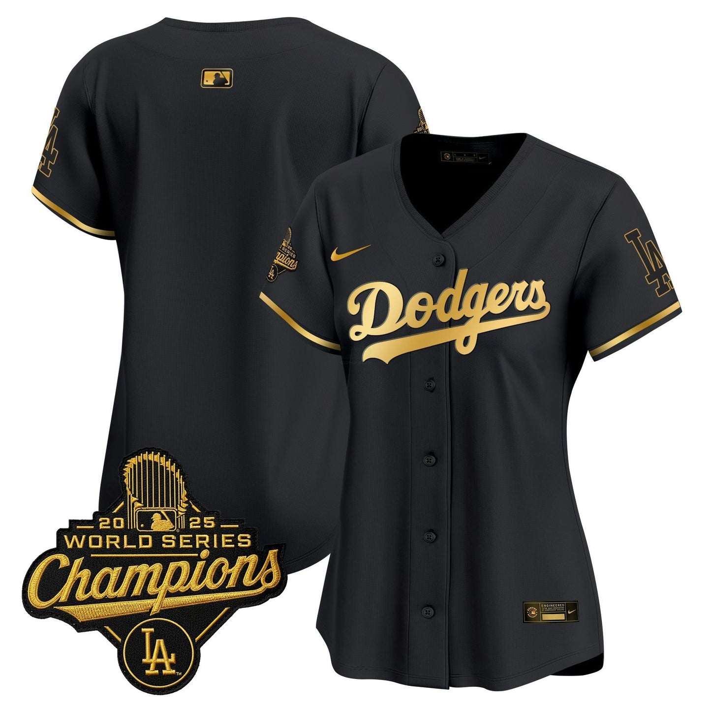 Camisa MLB Women’s 2025 World Series Champions Patch Dourada Trim Vapor Premier Limited Jersey