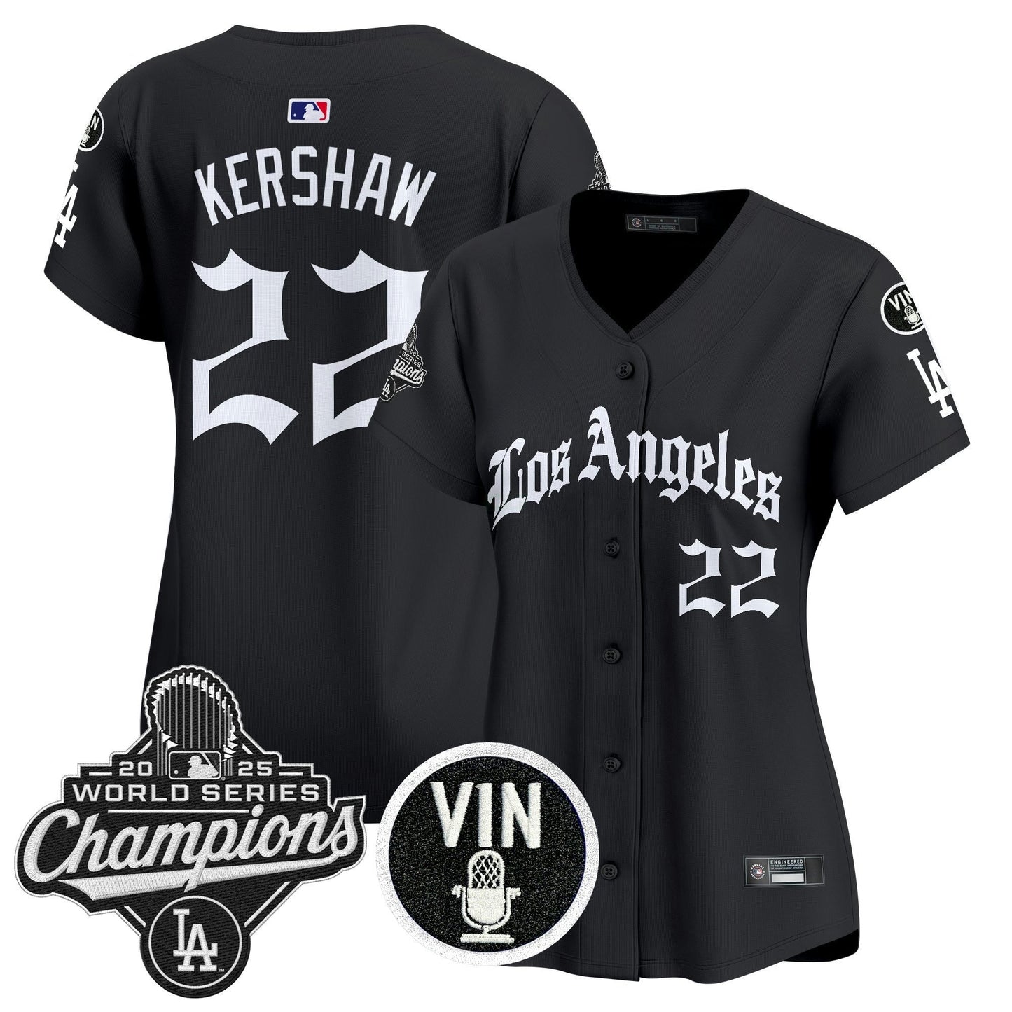 Camisa MLB Women’s 2025 World Series Champions Vapor Premier Limited Jersey – LA Gothic Edition