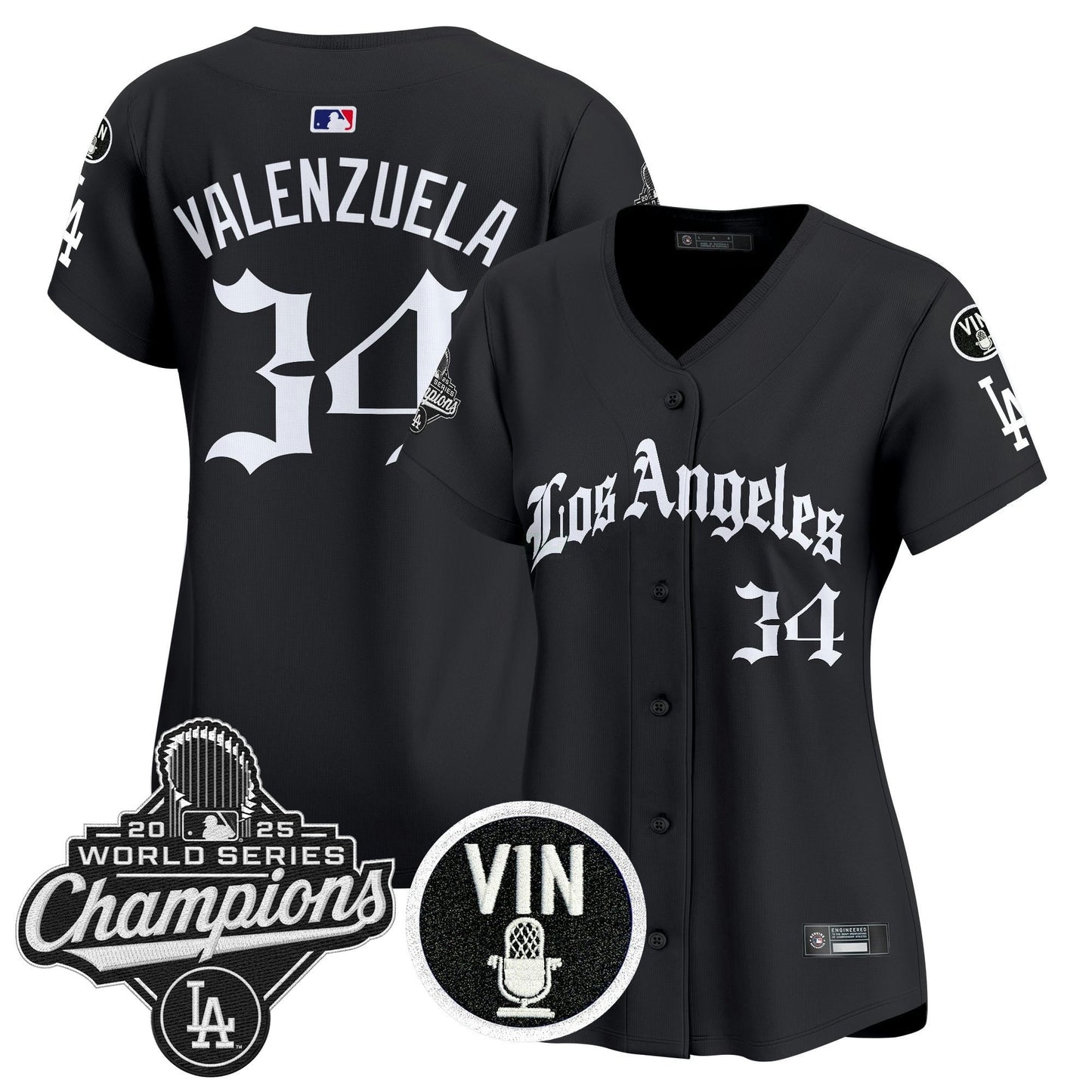 Camisa MLB Women’s 2025 World Series Champions Vapor Premier Limited Jersey – LA Gothic Edition