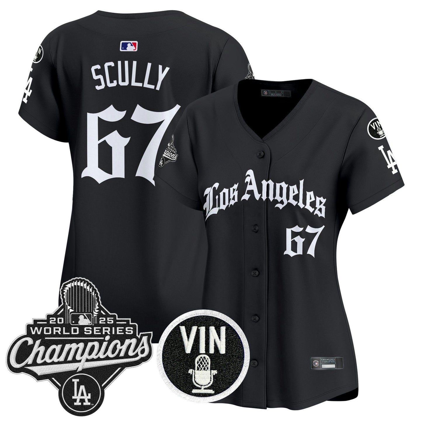 Camisa MLB Women’s 2025 World Series Champions Vapor Premier Limited Jersey – LA Gothic Edition