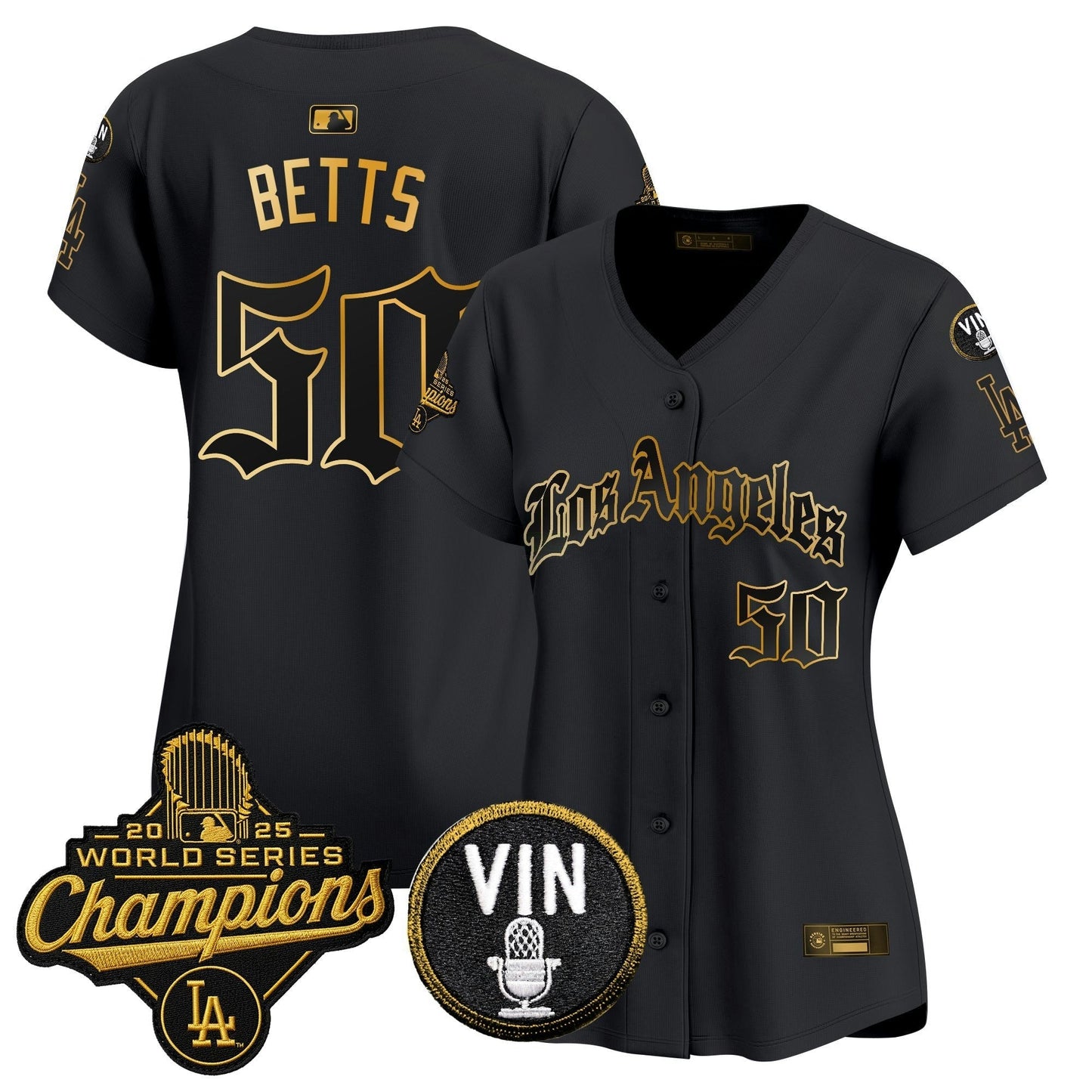 Camisa MLB Women’s 2025 World Series Champions Vapor Premier Limited Jersey – LA Gothic Edition