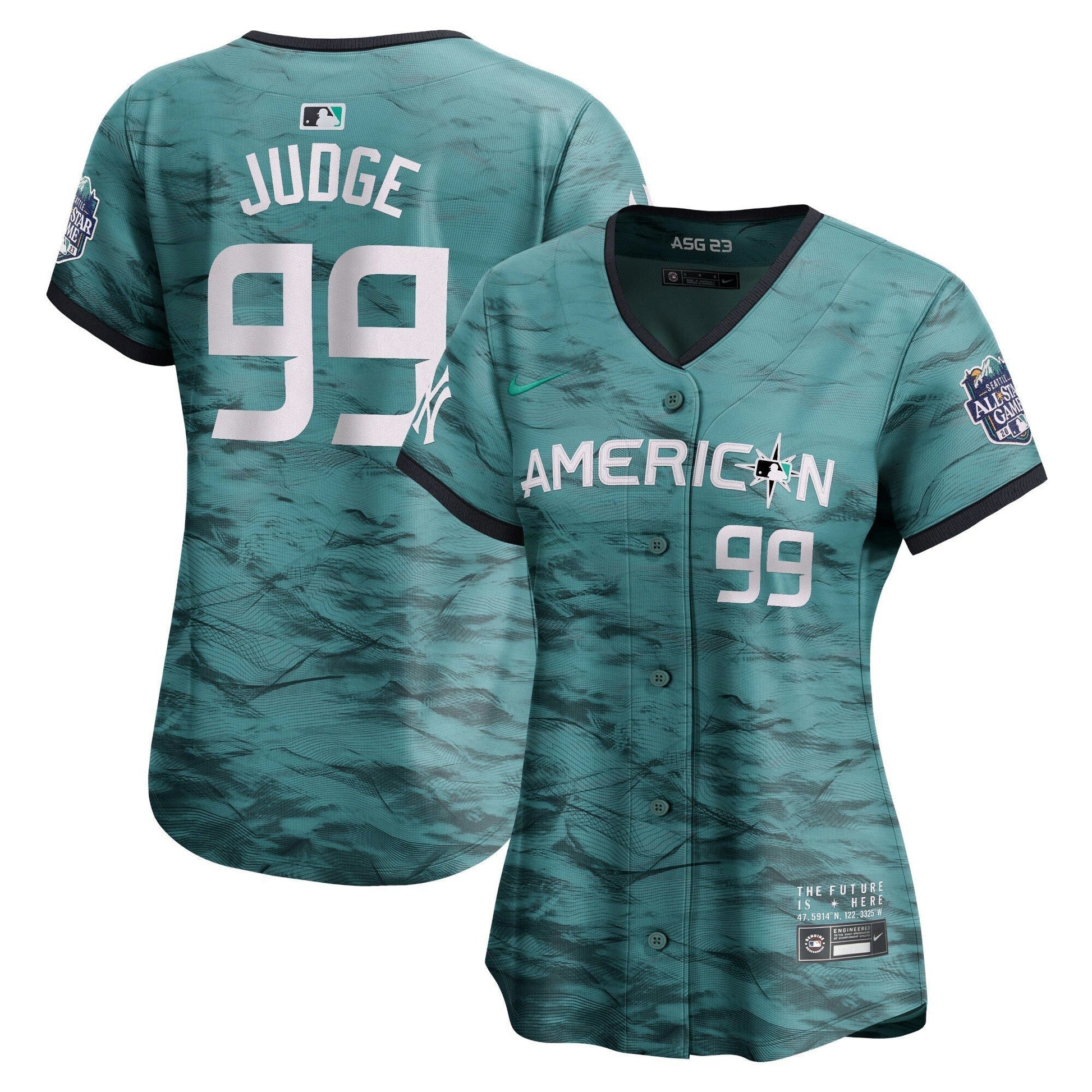 Camisa MLB New York Yankees Women’s American League 2023 All-Star Game Azul-petróleo Jersey - Azul Royal