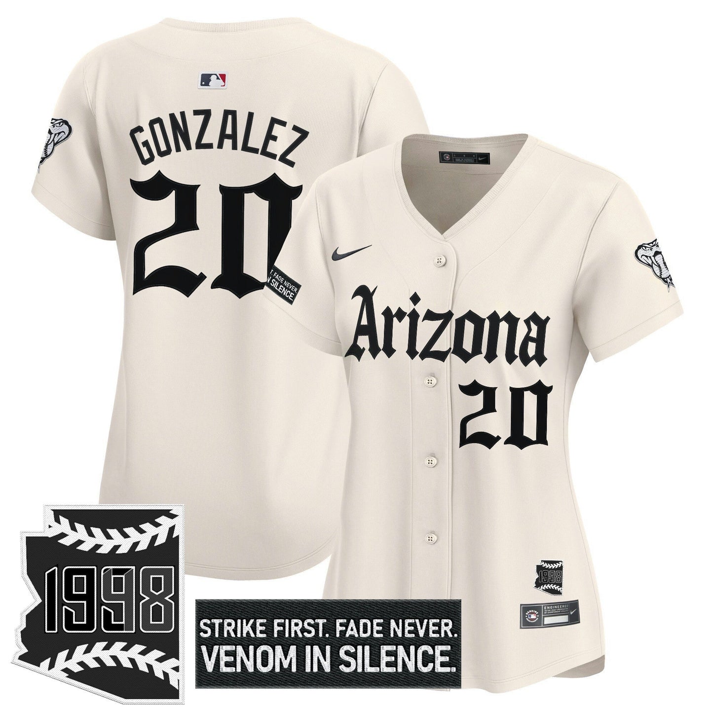Camisa MLB Women’s Arizona ‘Gothic Desert Fang Edition’ Vapor Premier Limited Jersey