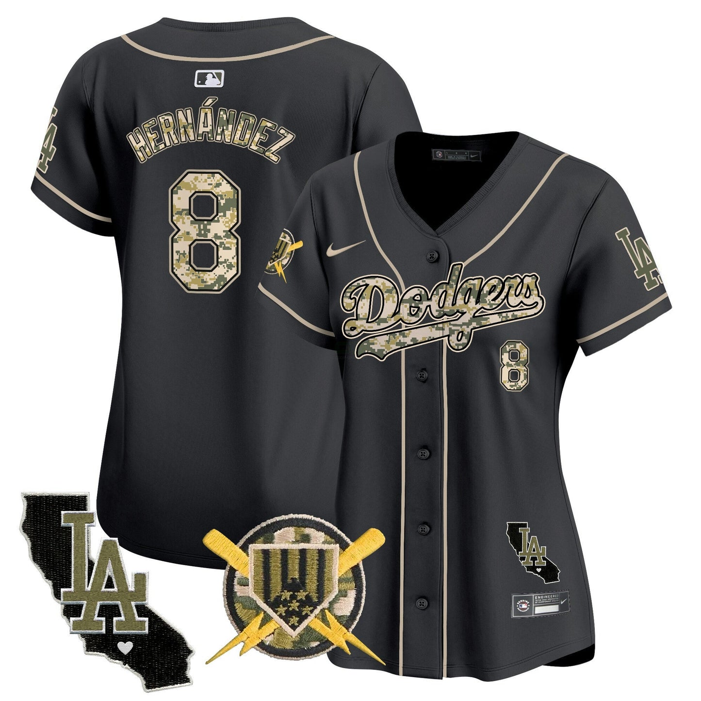 Camisa MLB Los Angeles Dodgers Women’s Armed Forces Day Vapor Premier Limited Jersey