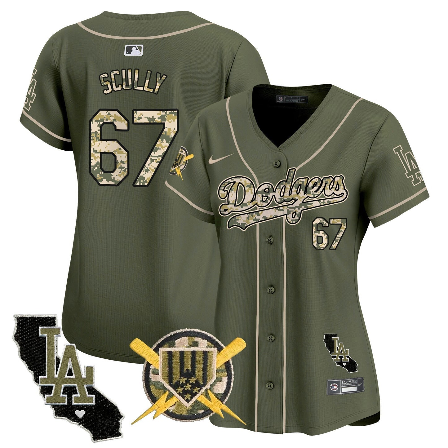 Camisa MLB Los Angeles Dodgers Women’s Armed Forces Day Vapor Premier Limited Jersey