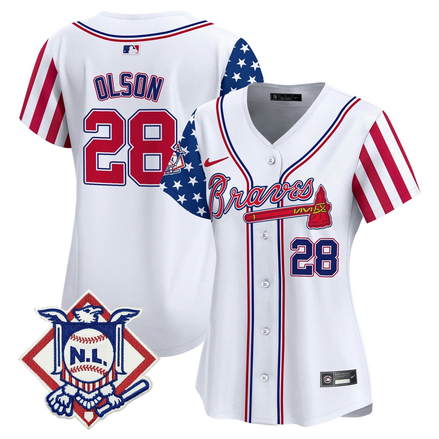 Camisa MLB Women’s Atlanta 2024 Fourth of July Vapor Premier Limited Jersey V2