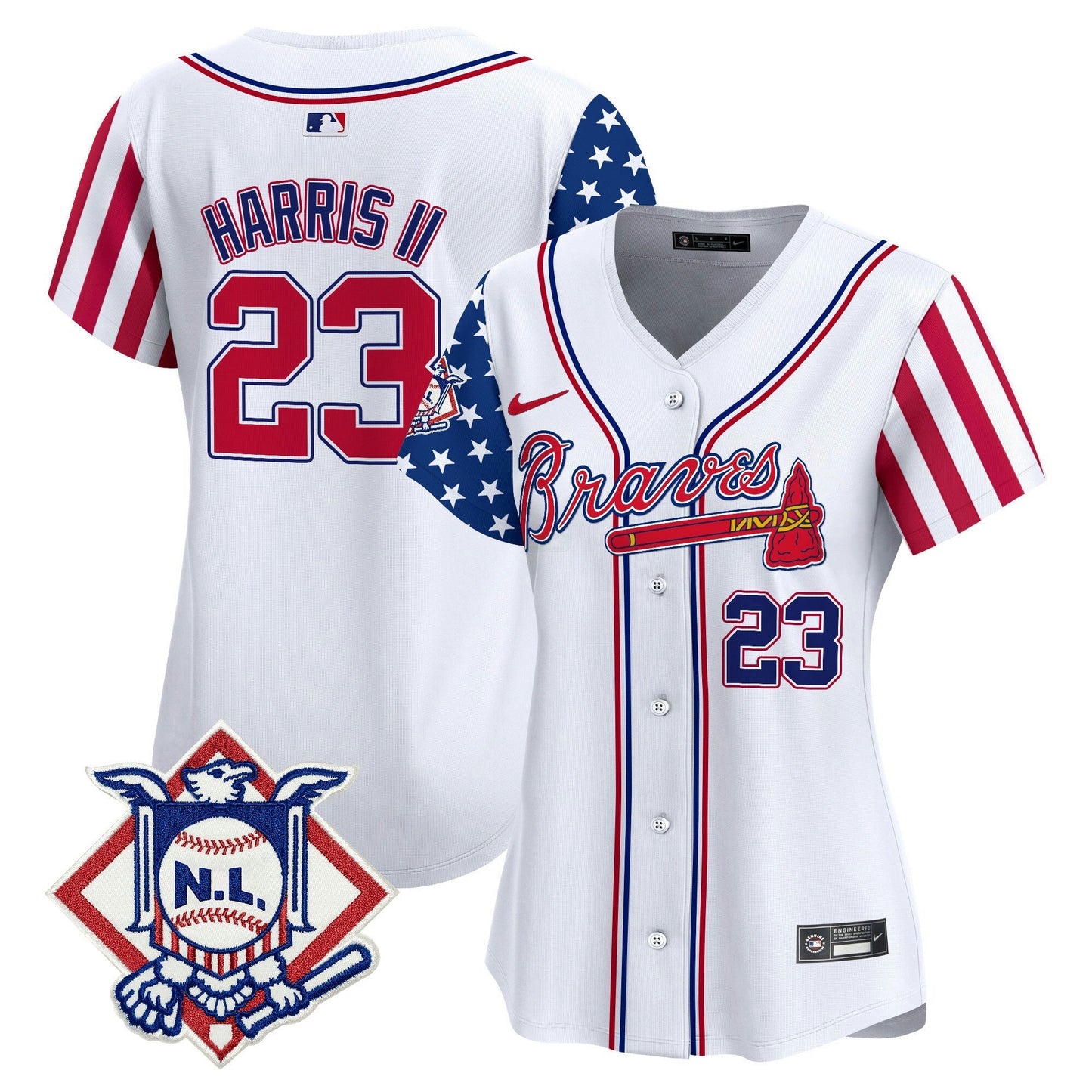 Camisa MLB Women’s Atlanta 2024 Fourth of July Vapor Premier Limited Jersey V2
