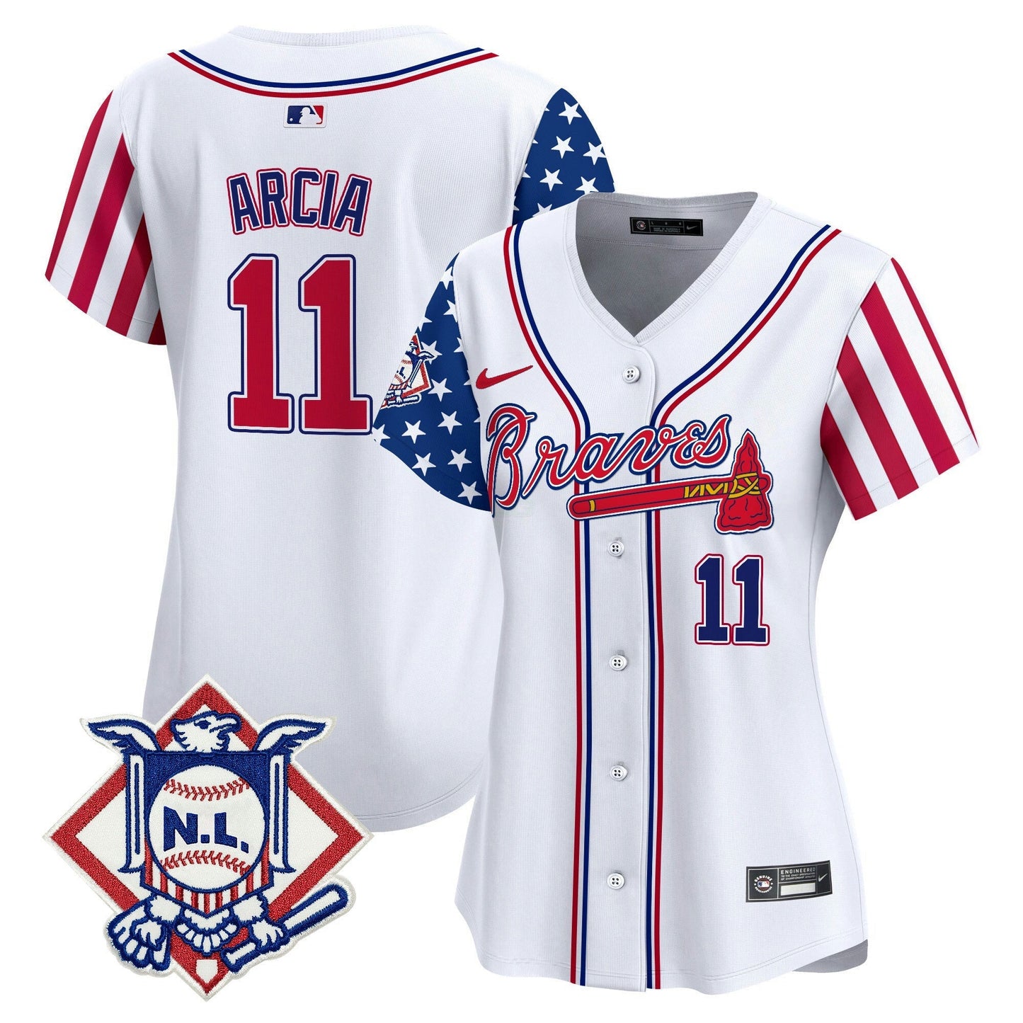 Camisa MLB Women’s Atlanta 2024 Fourth of July Vapor Premier Limited Jersey V2