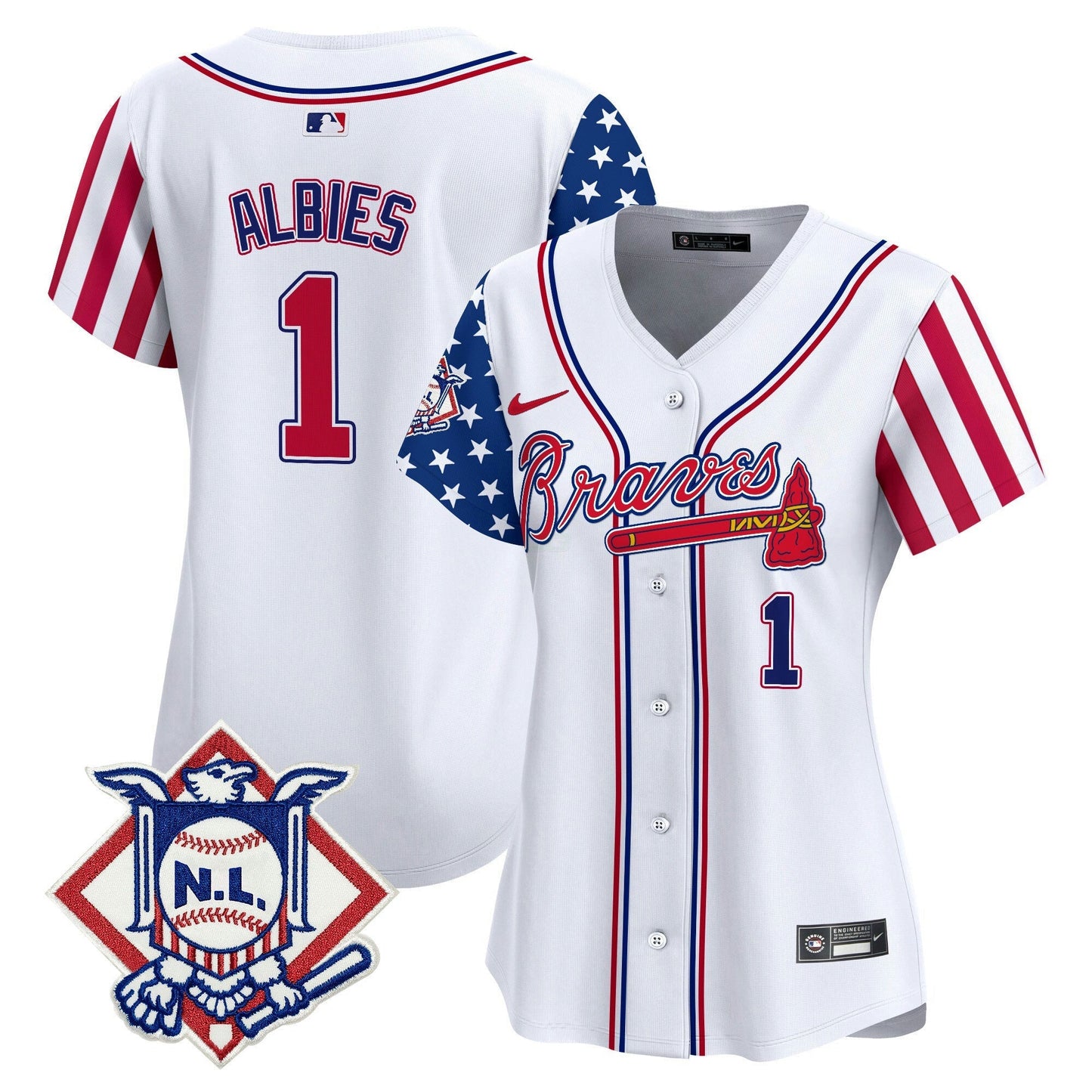 Camisa MLB Women’s Atlanta 2024 Fourth of July Vapor Premier Limited Jersey V2