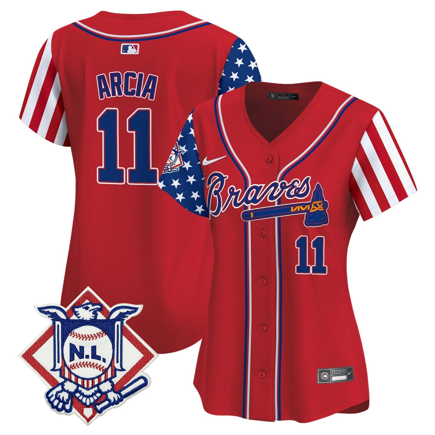 Camisa MLB Women’s Atlanta 2024 Fourth of July Vapor Premier Limited Jersey V2