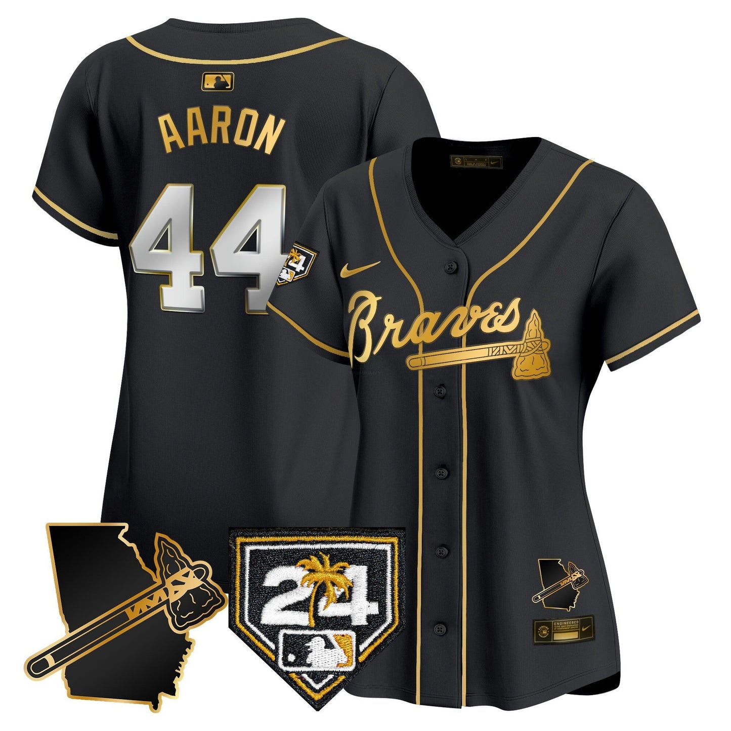 Camisa MLB Women’s Atlanta 2024 Spring Training & Georgia Patch Vapor Premier Limited Jersey