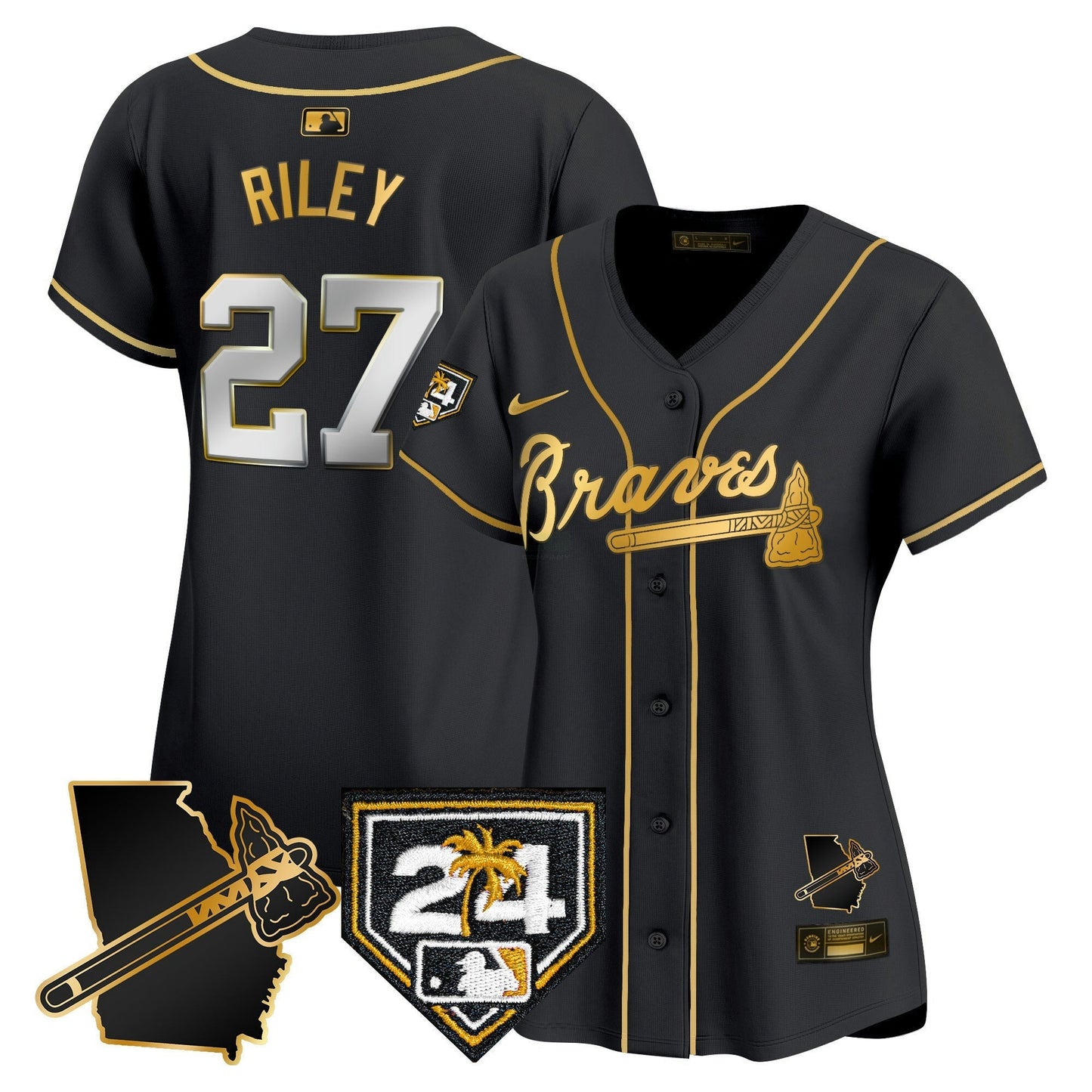 Camisa MLB Women’s Atlanta 2024 Spring Training & Georgia Patch Vapor Premier Limited Jersey