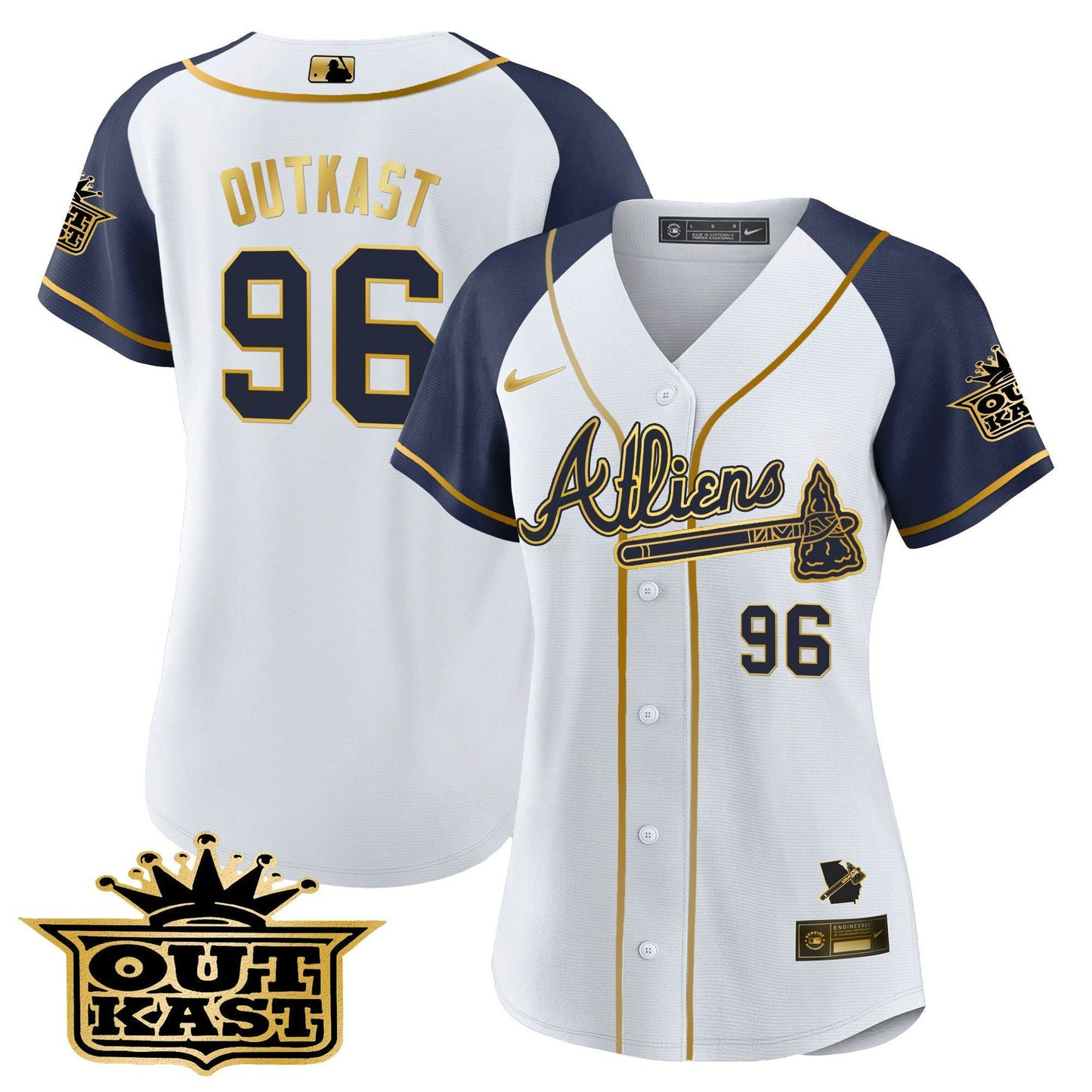 Camisa MLB Women’s Atlanta Atliens Gold Alternativa Jersey