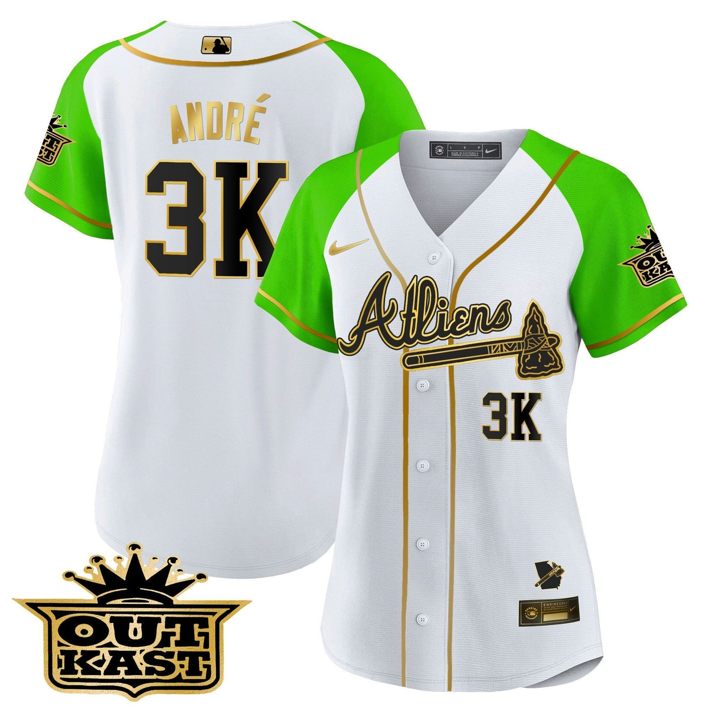 Camisa MLB Women’s Atlanta Atliens Gold Alternativa Jersey