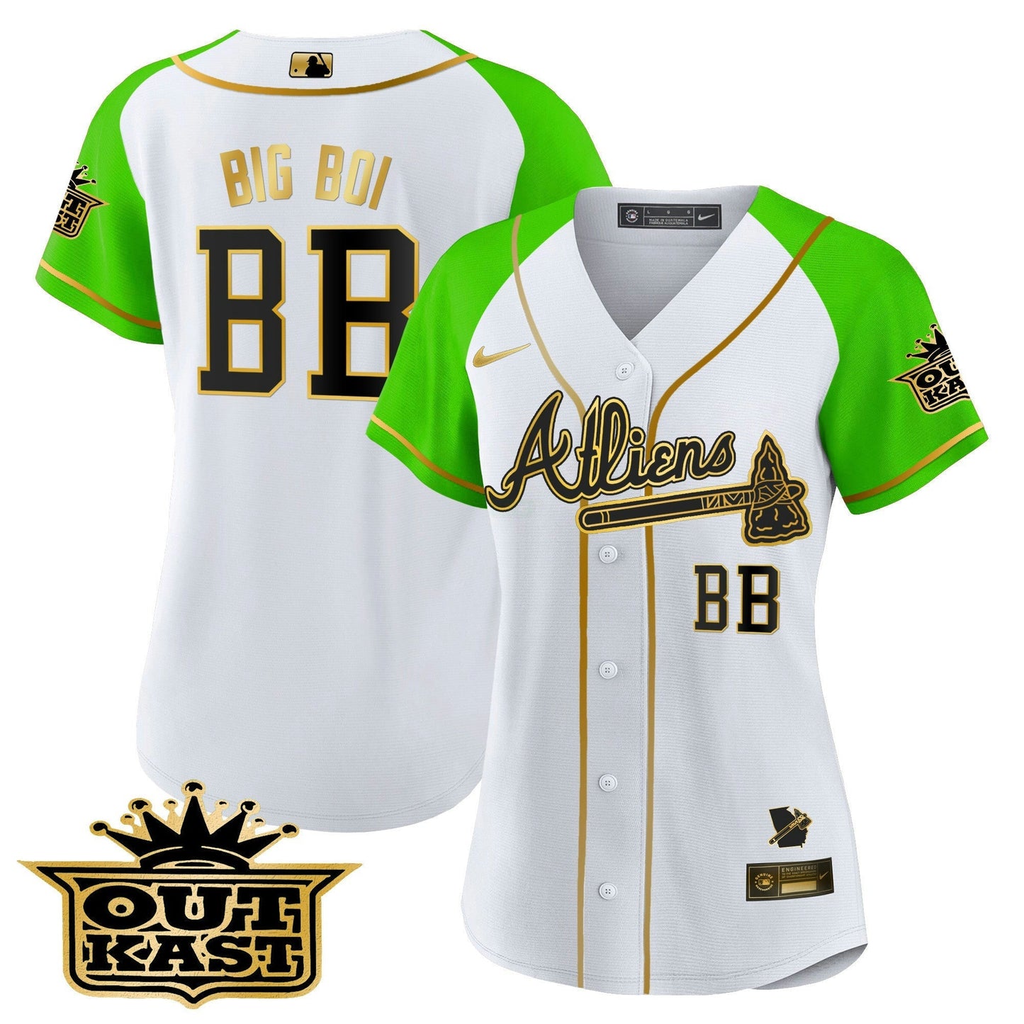 Camisa MLB Women’s Atlanta Atliens Gold Alternativa Jersey