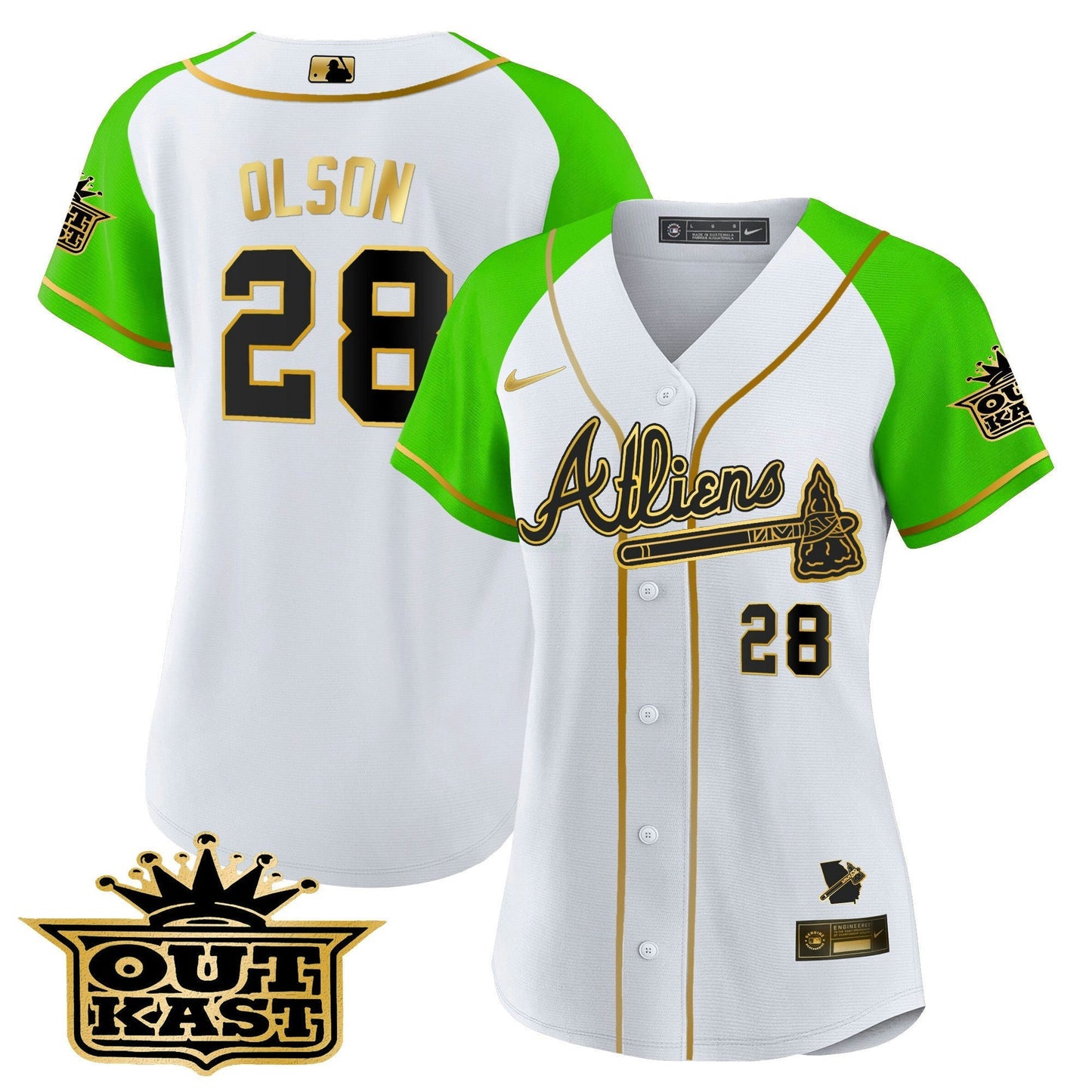 Camisa MLB Women’s Atlanta Atliens Gold Alternativa Jersey