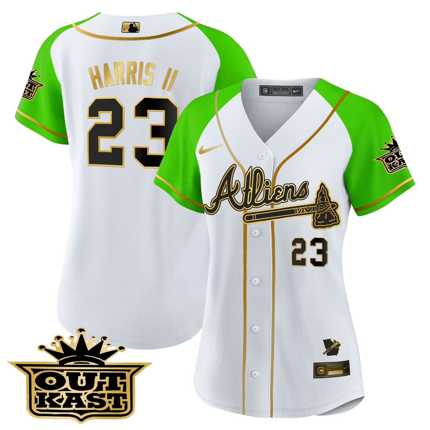 Camisa MLB Women’s Atlanta Atliens Gold Alternativa Jersey