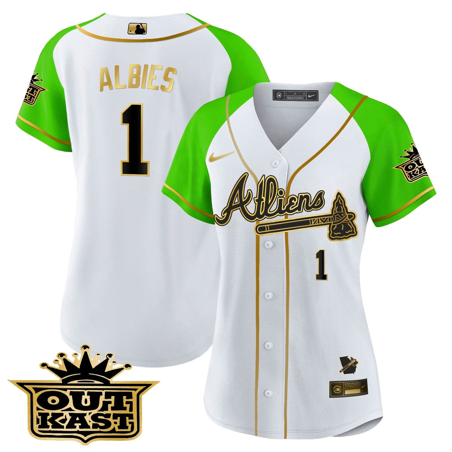 Camisa MLB Women’s Atlanta Atliens Gold Alternativa Jersey