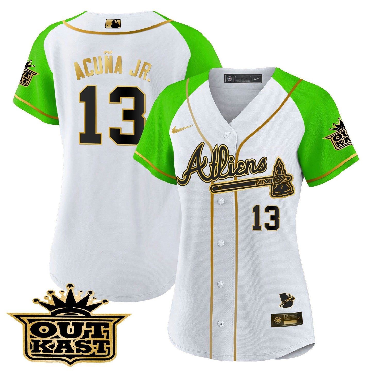 Camisa MLB Women’s Atlanta Atliens Gold Alternativa Jersey