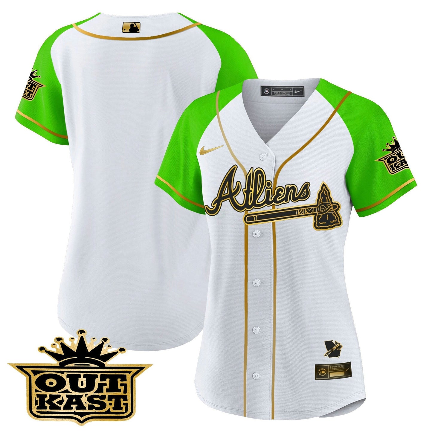 Camisa MLB Women’s Atlanta Atliens Gold Alternativa Jersey