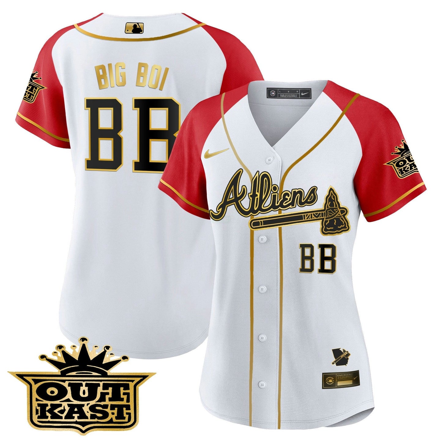 Camisa MLB Women’s Atlanta Atliens Gold Alternativa Jersey