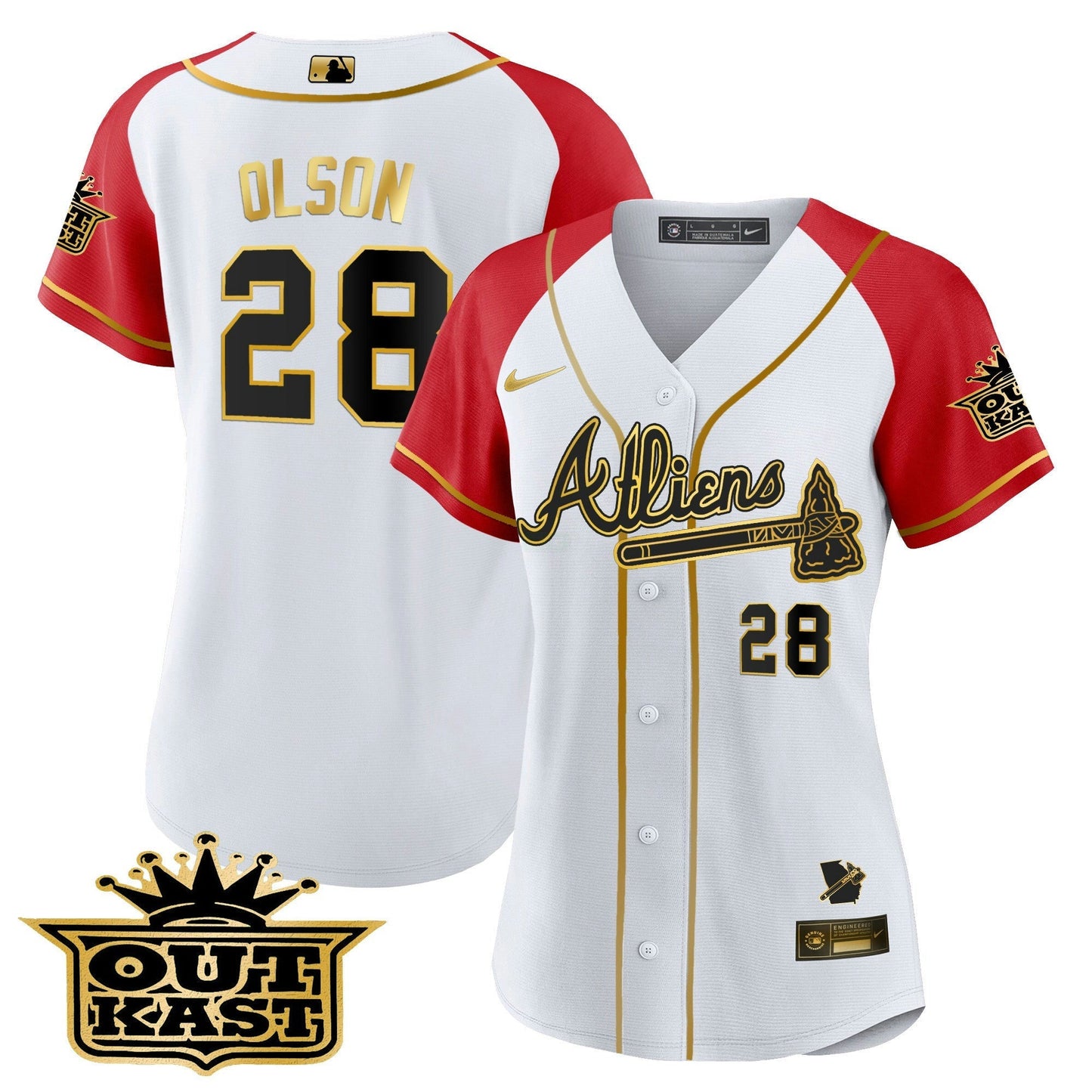 Camisa MLB Women’s Atlanta Atliens Gold Alternativa Jersey