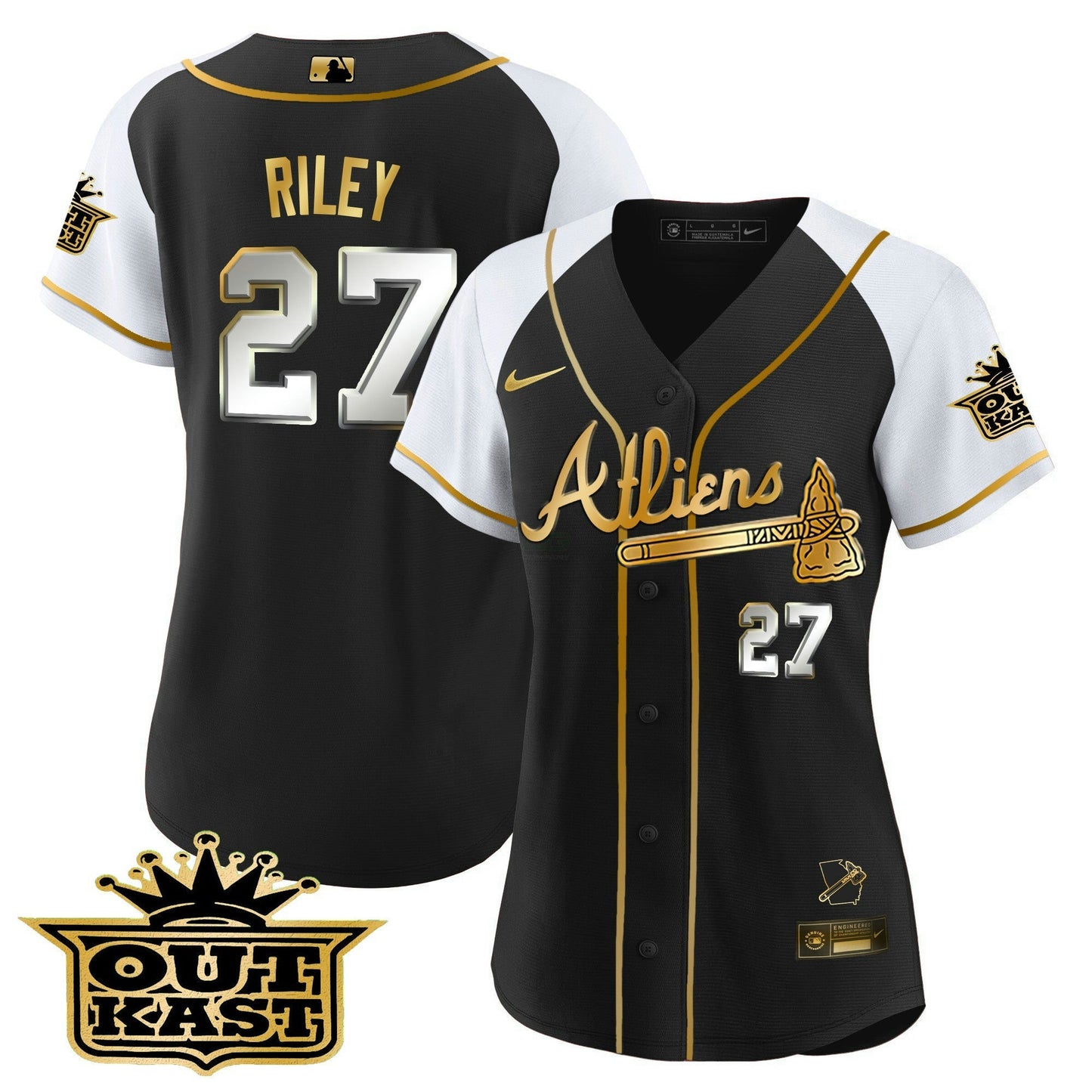 Camisa MLB Women’s Atlanta Atliens Gold Alternativa Jersey