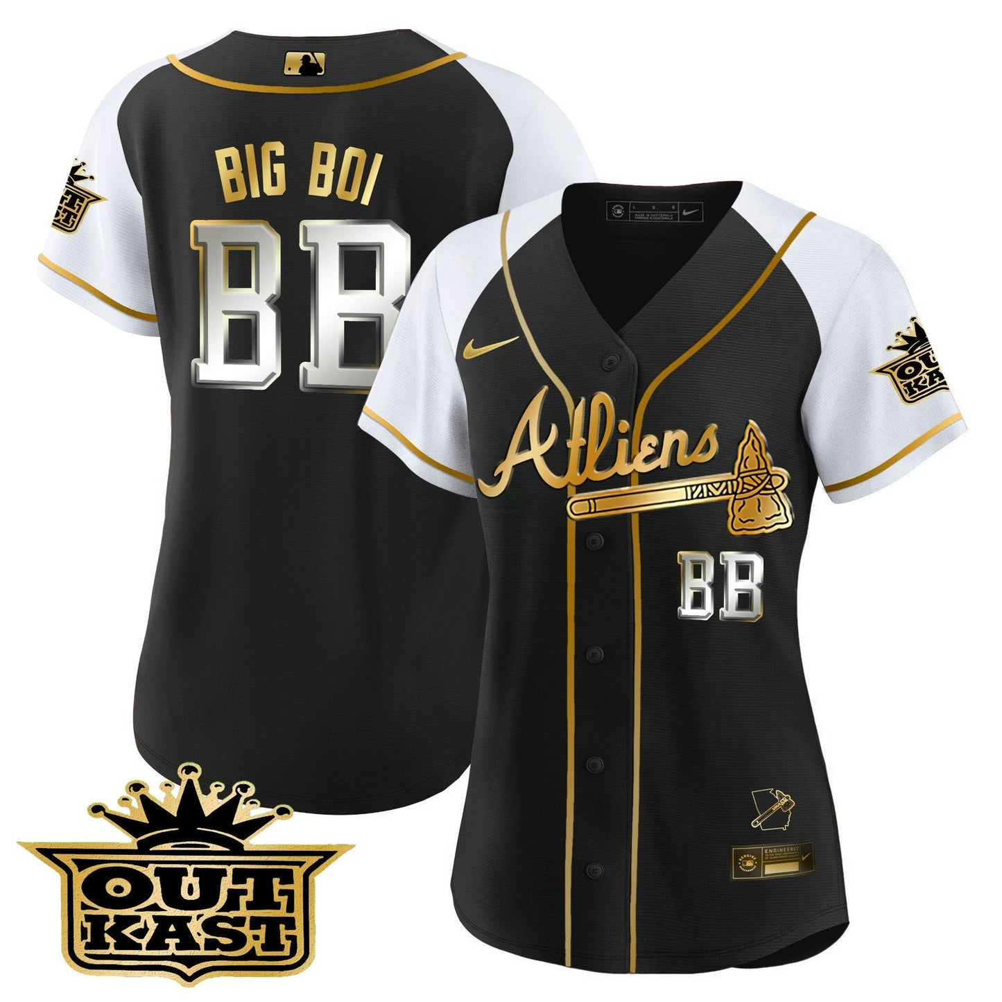 Camisa MLB Women’s Atlanta Atliens Gold Alternativa Jersey
