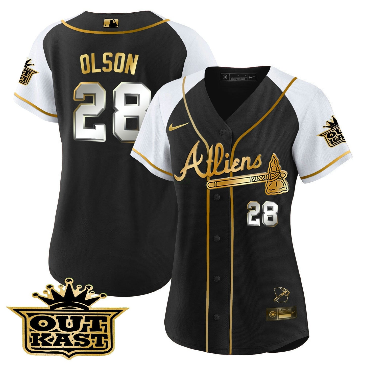 Camisa MLB Women’s Atlanta Atliens Gold Alternativa Jersey
