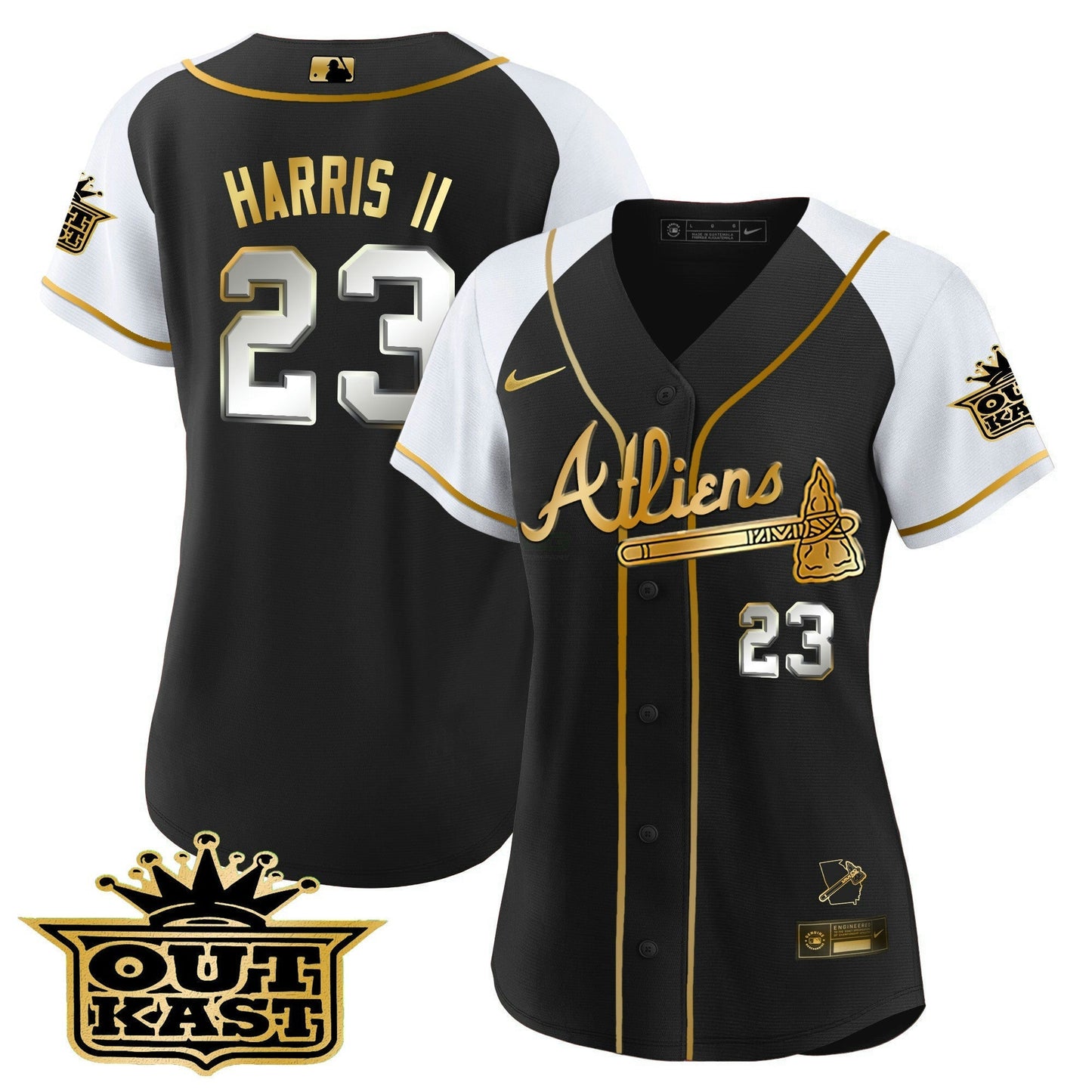 Camisa MLB Women’s Atlanta Atliens Gold Alternativa Jersey