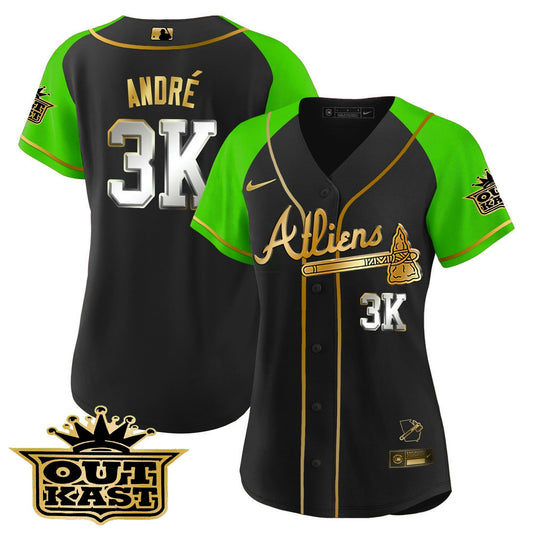 Camisa MLB Women’s Atlanta Atliens Gold Alternativa Jersey