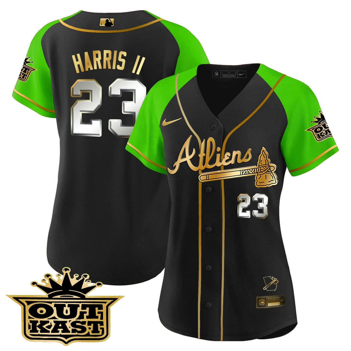Camisa MLB Women’s Atlanta Atliens Gold Alternativa Jersey