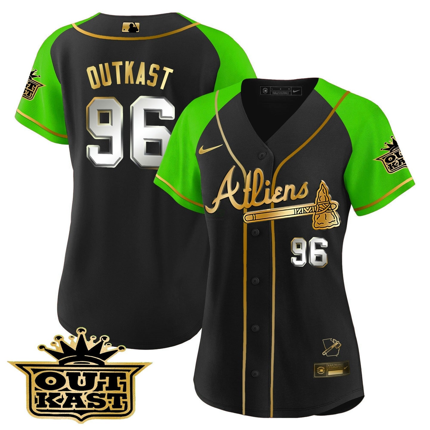Camisa MLB Women’s Atlanta Atliens Gold Alternativa Jersey
