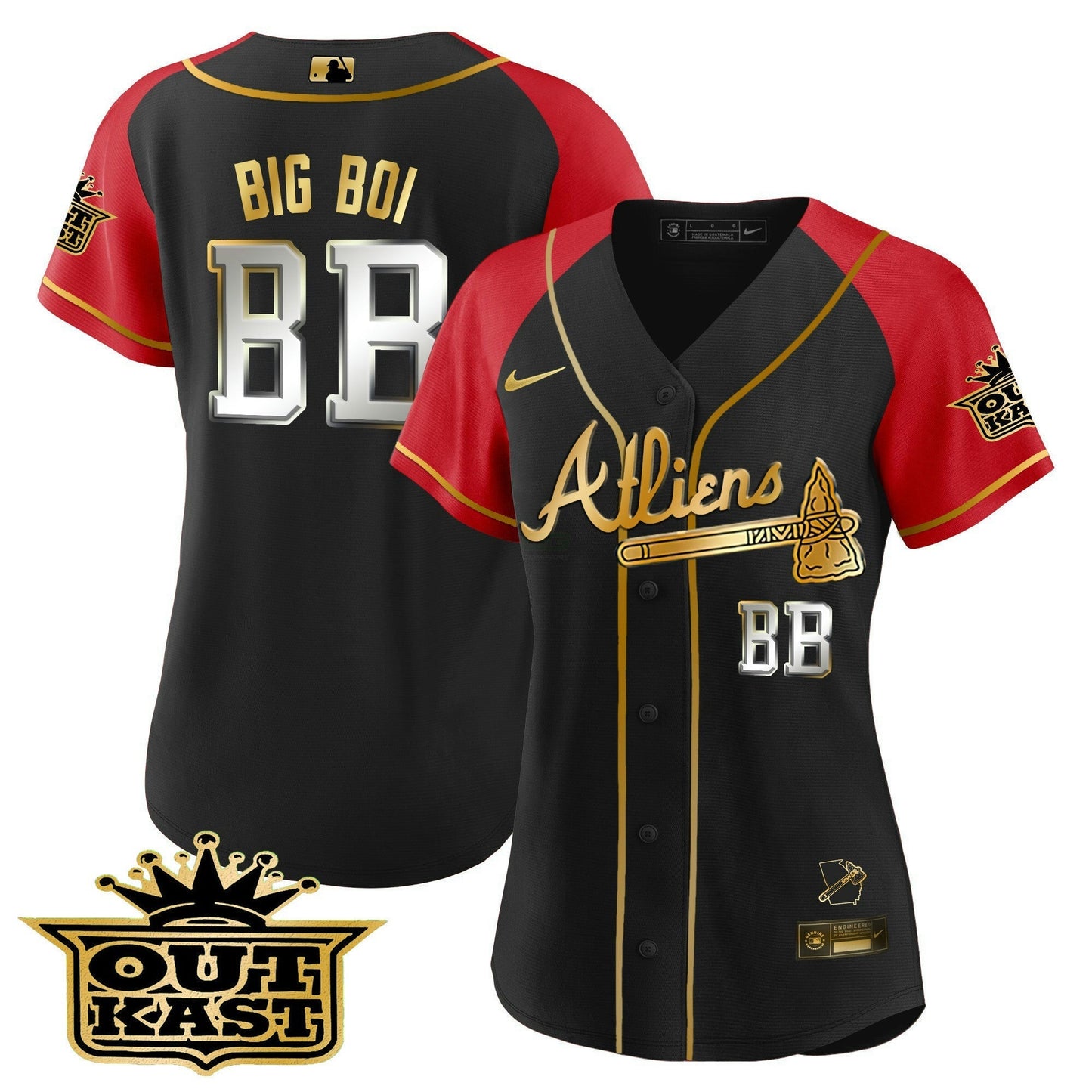 Camisa MLB Women’s Atlanta Atliens Gold Alternativa Jersey